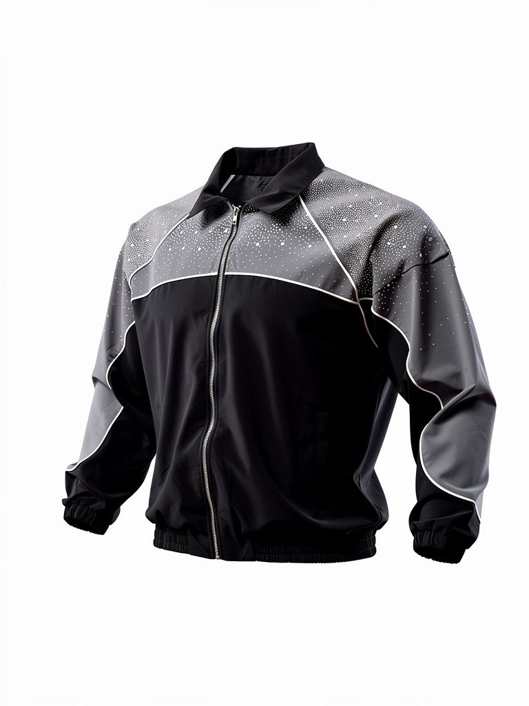 Kindred Rhinestone Nylon Zip-Up Tracksuit