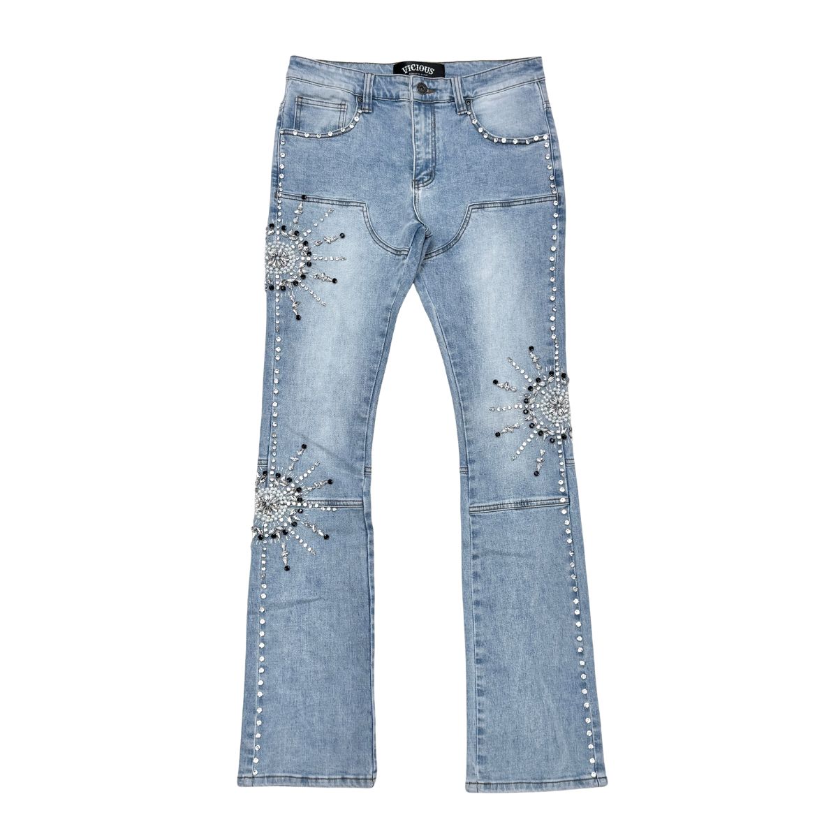 Vicious Stacked Carpenter Crystal Denim #VC1015