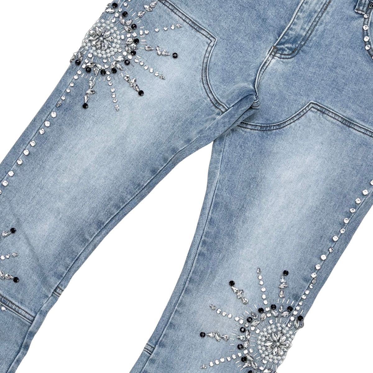 Vicious Stacked Carpenter Crystal Denim #VC1015