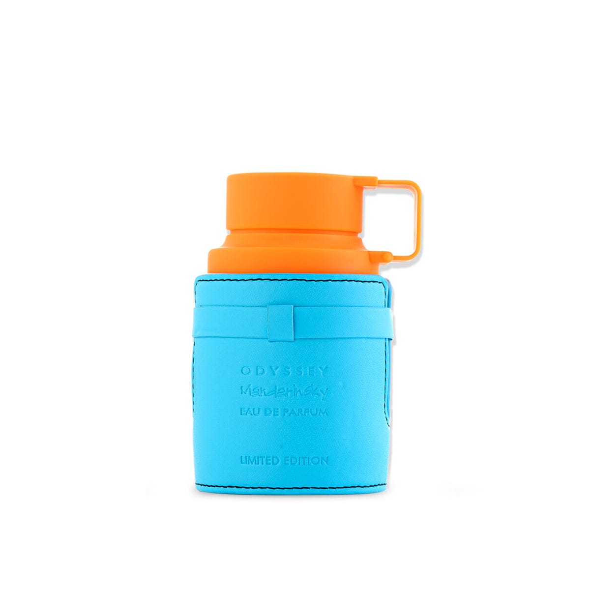 Armaf Odyssey Mandarin Sky fragrance bottle, 100ml, featuring a sleek design with a clear glass container and a silver cap.