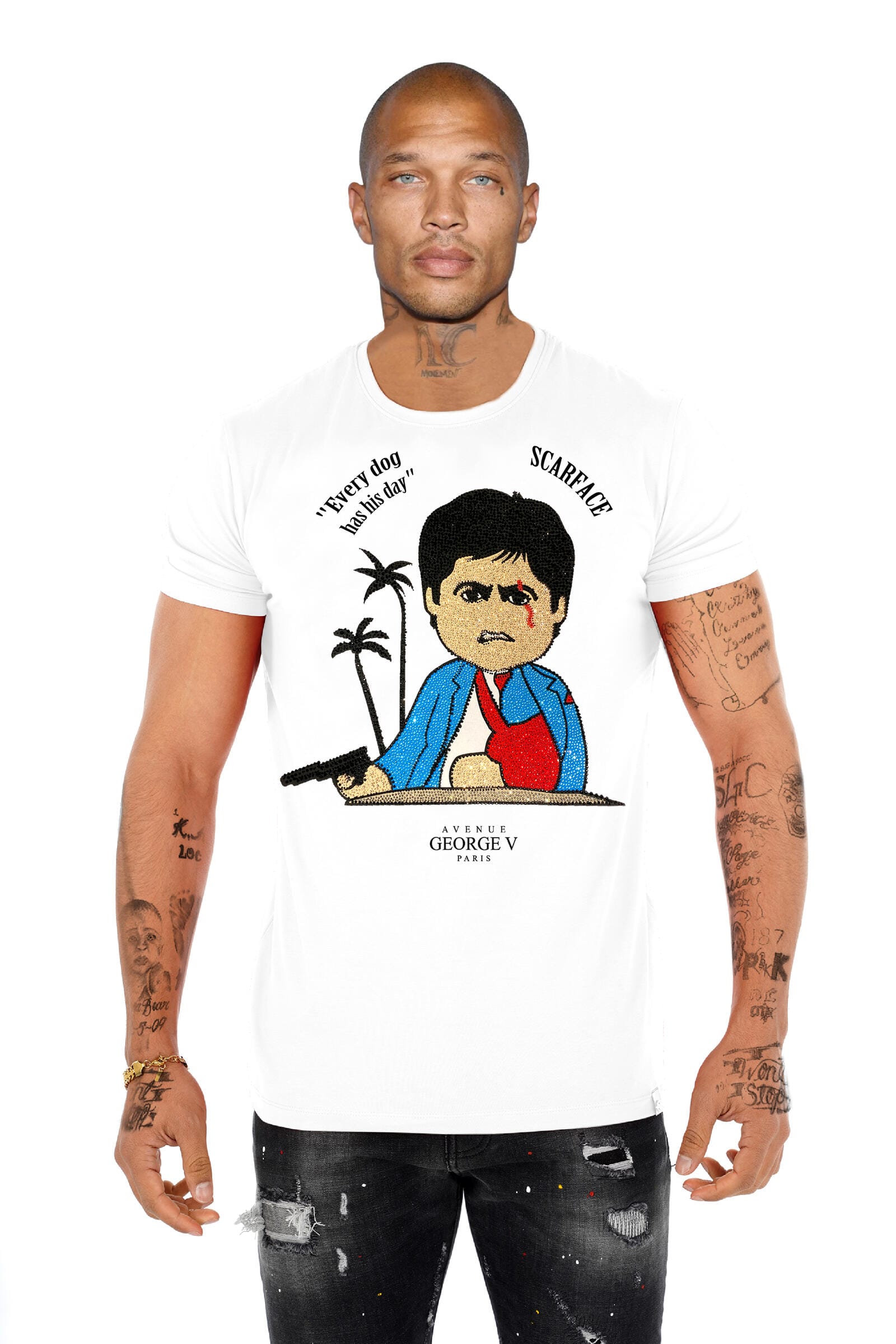 Avenue George V Paris T-Shirts Avenue George V White Scarface Tee Avenue George V White Scarface Tee