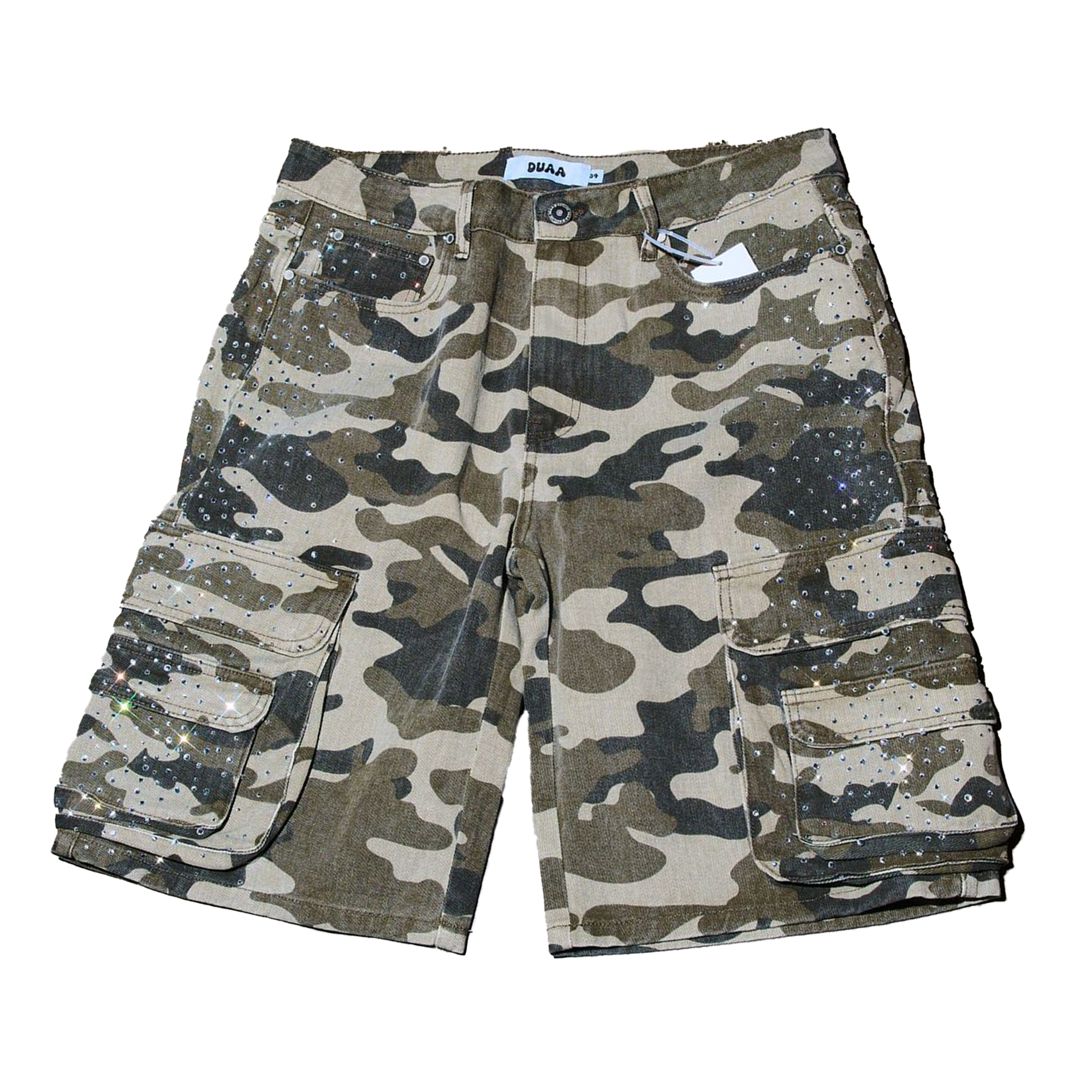 Duaa ''Creative'' Green Camo Cargo Shorts - 50% OFF.