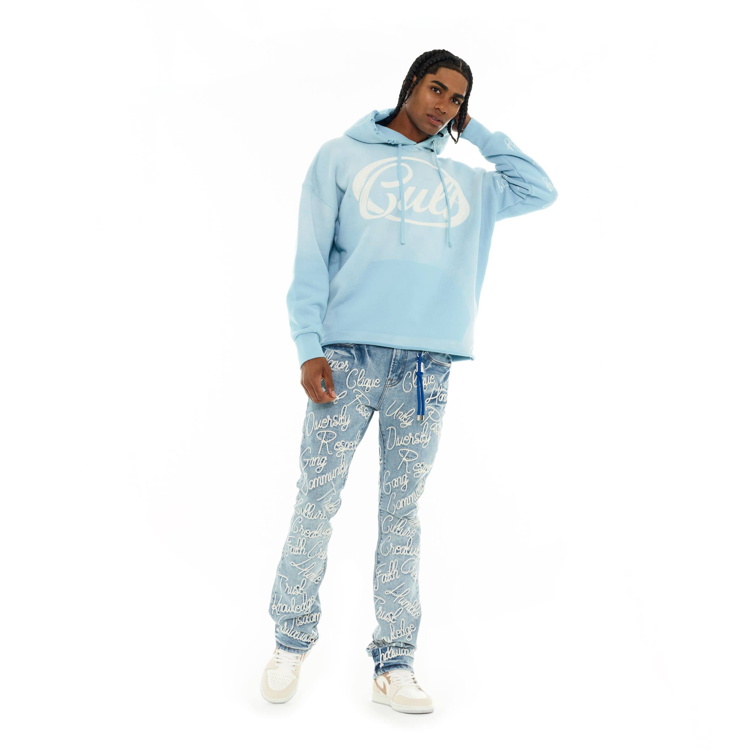 Cult of Individuality Lenny Bootcut 603 denim jeans, front view showing classic bootcut style and dark wash.