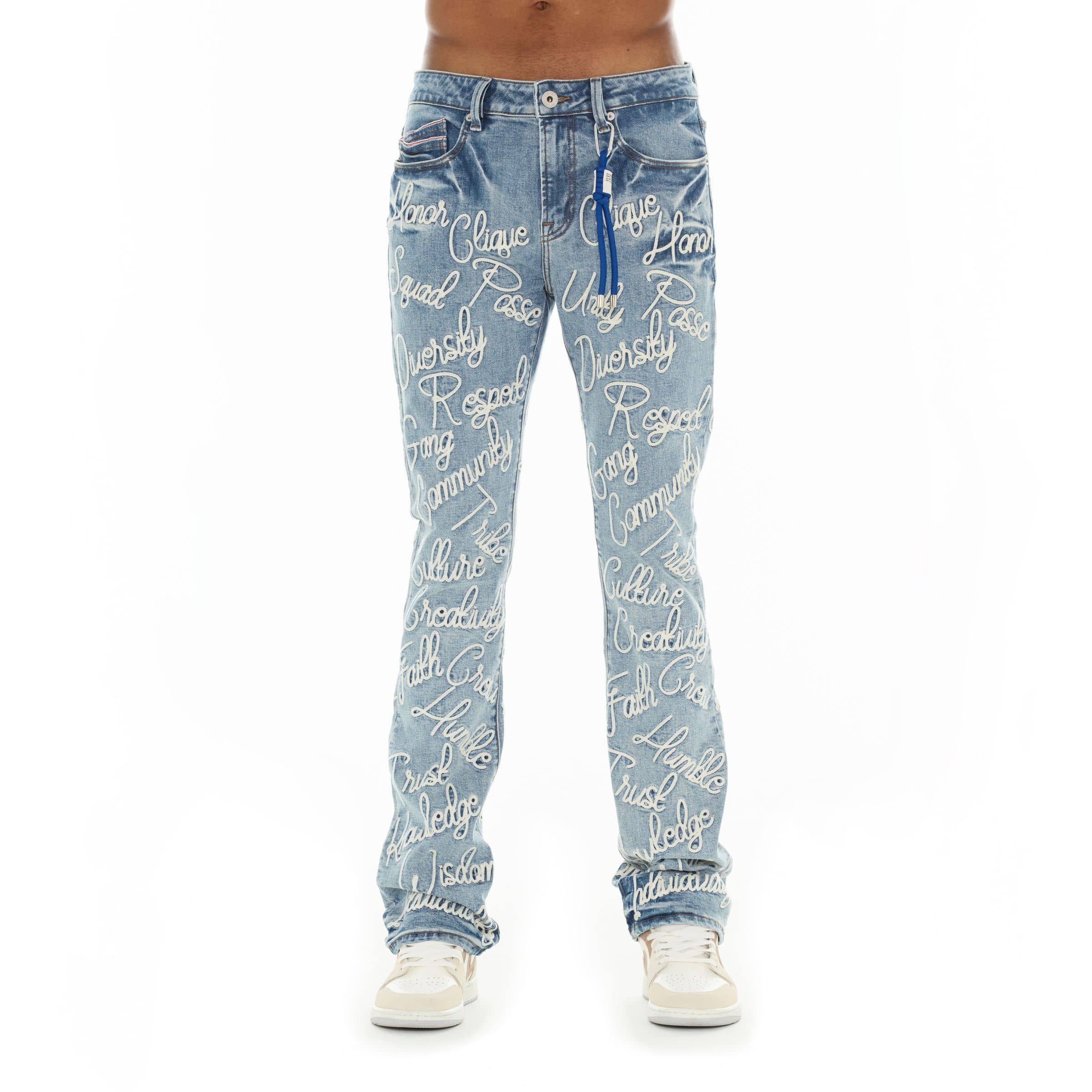 Cult of Individuality Lenny Bootcut 603 jeans, classic denim with a bootcut fit, shown in a natural front view.