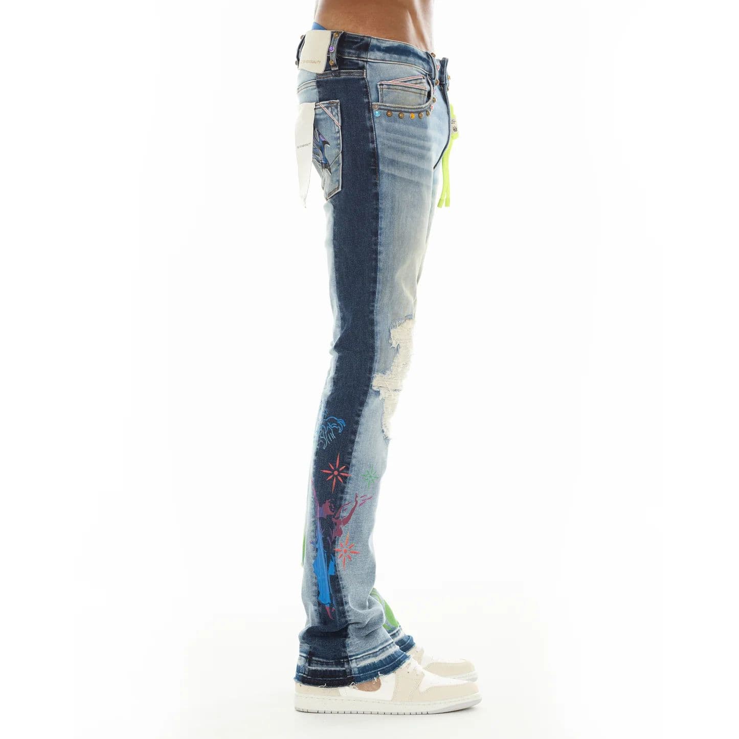 Cult of Individuality Sunny Daze Lenny Bootcut 603 jeans in denim, showing the relaxed fit and classic bootcut style.