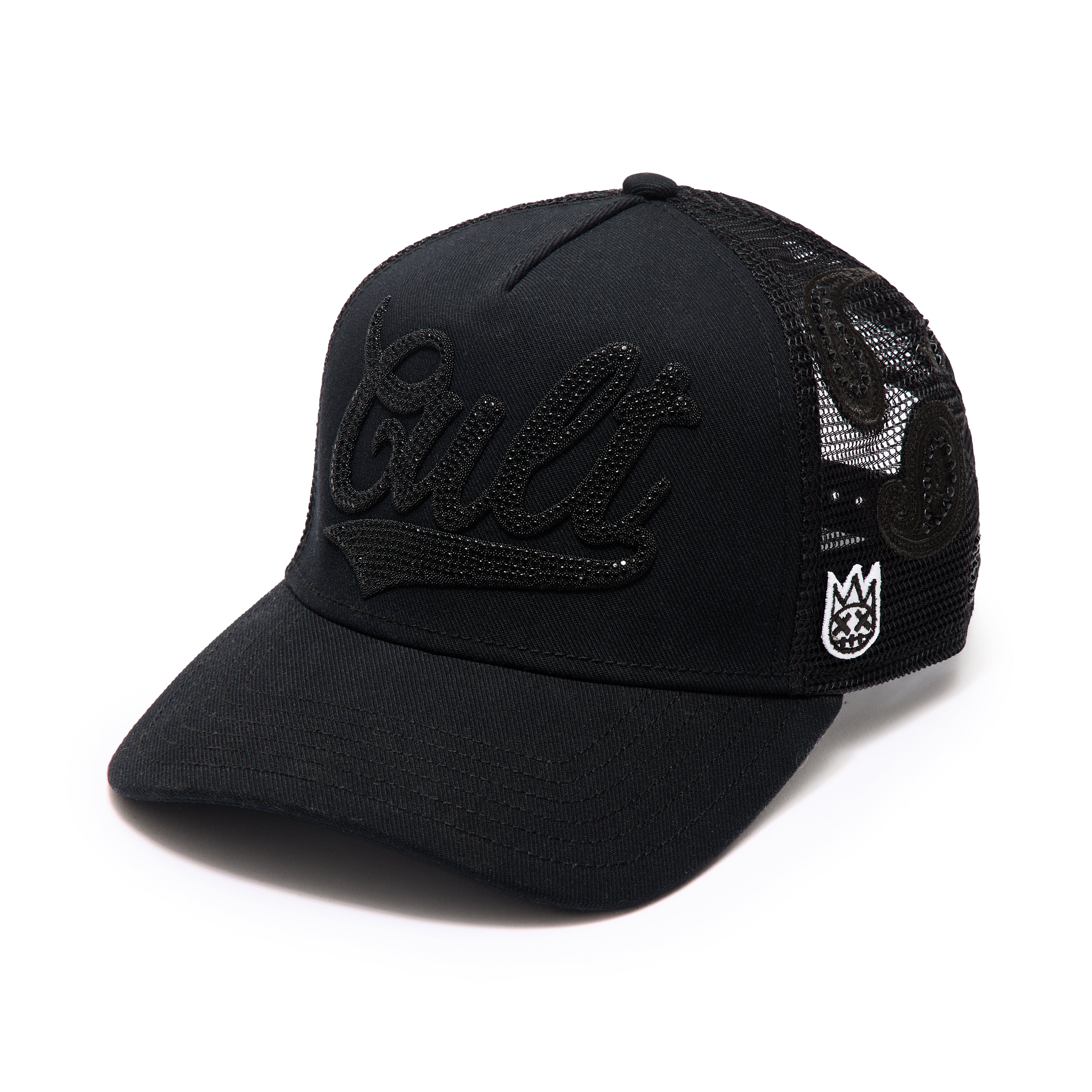 Cult of Individuality Hat Cult of Individuality Crystal Paisley Shimuchan Logo Mesh Back Trucker Hat in Black Cult of Individuality Crystal Paisley Shimuchan Logo Mesh Back Trucker Hat in Black