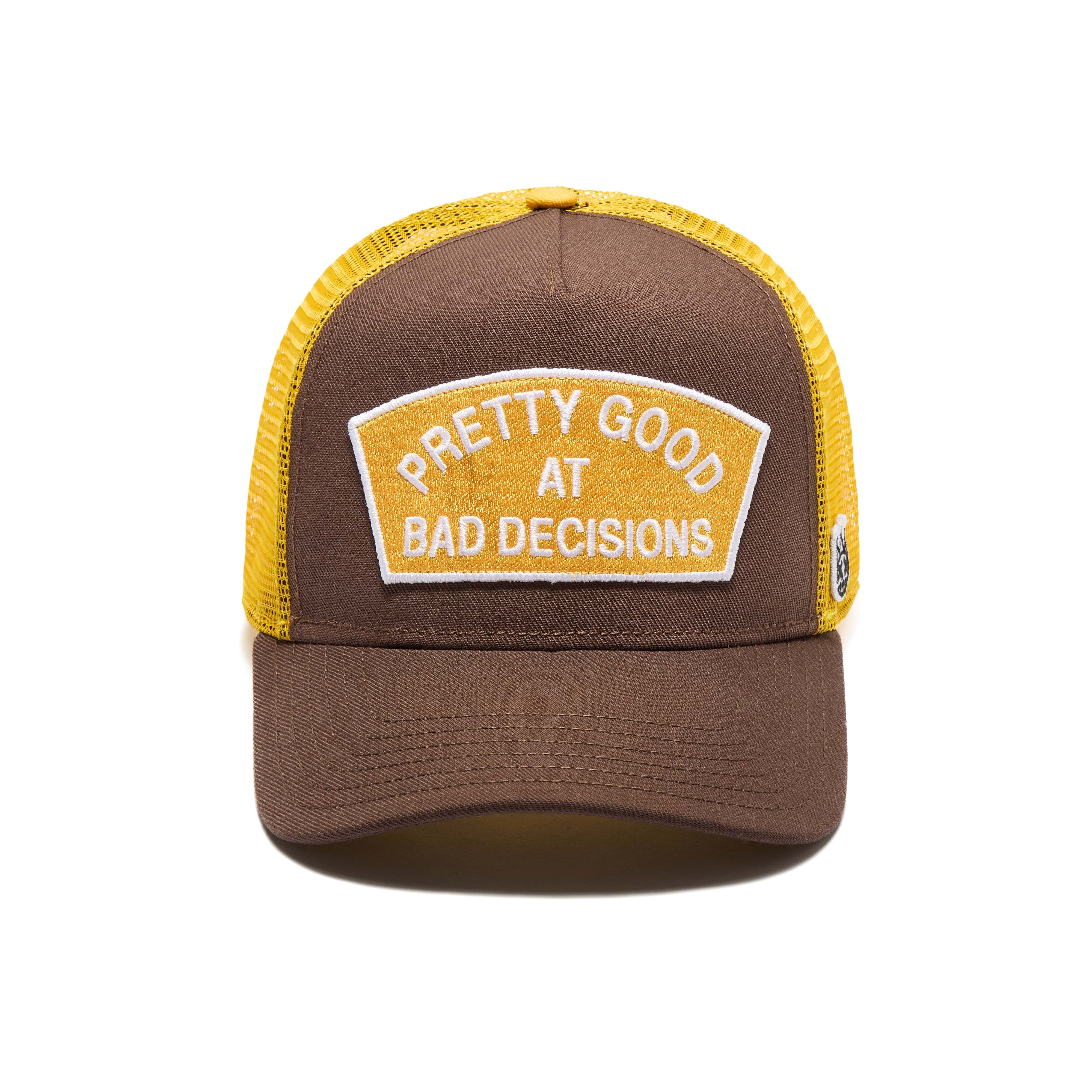 Cult of Individuality Hat Cult of Individuality Mesh Back Trucker Hat "Good At Bad Decisions" - Chocolate Cult of Individuality Mesh Back Trucker Hat "Good At Bad Decisions" - Chocolate