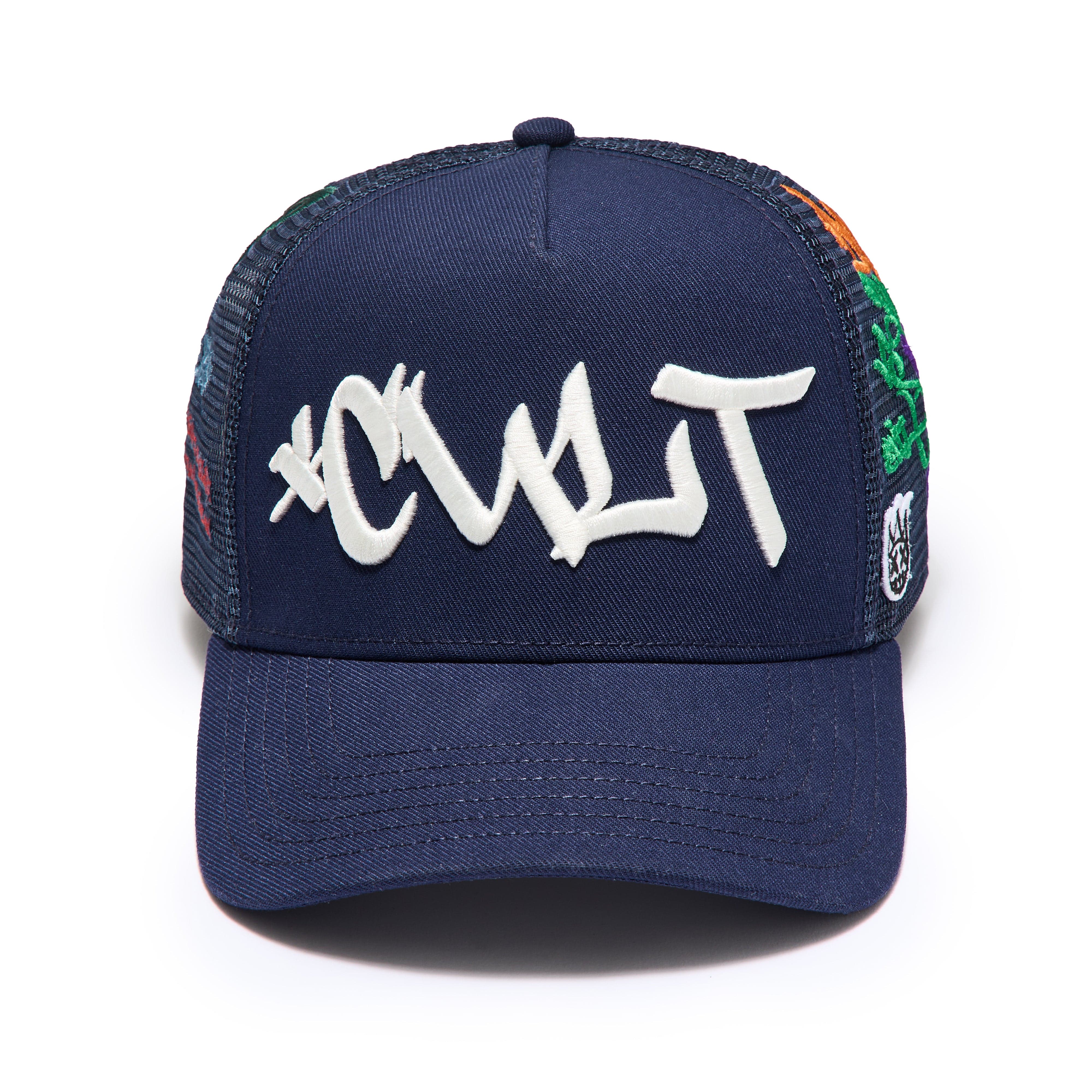 Cult of Individuality Hat Cult of Individuality Mesh Back Trucker Hat "Graffiti" - Midnight Blue Cult of Individuality Mesh Back Trucker Hat "Graffiti" - Midnight Blue