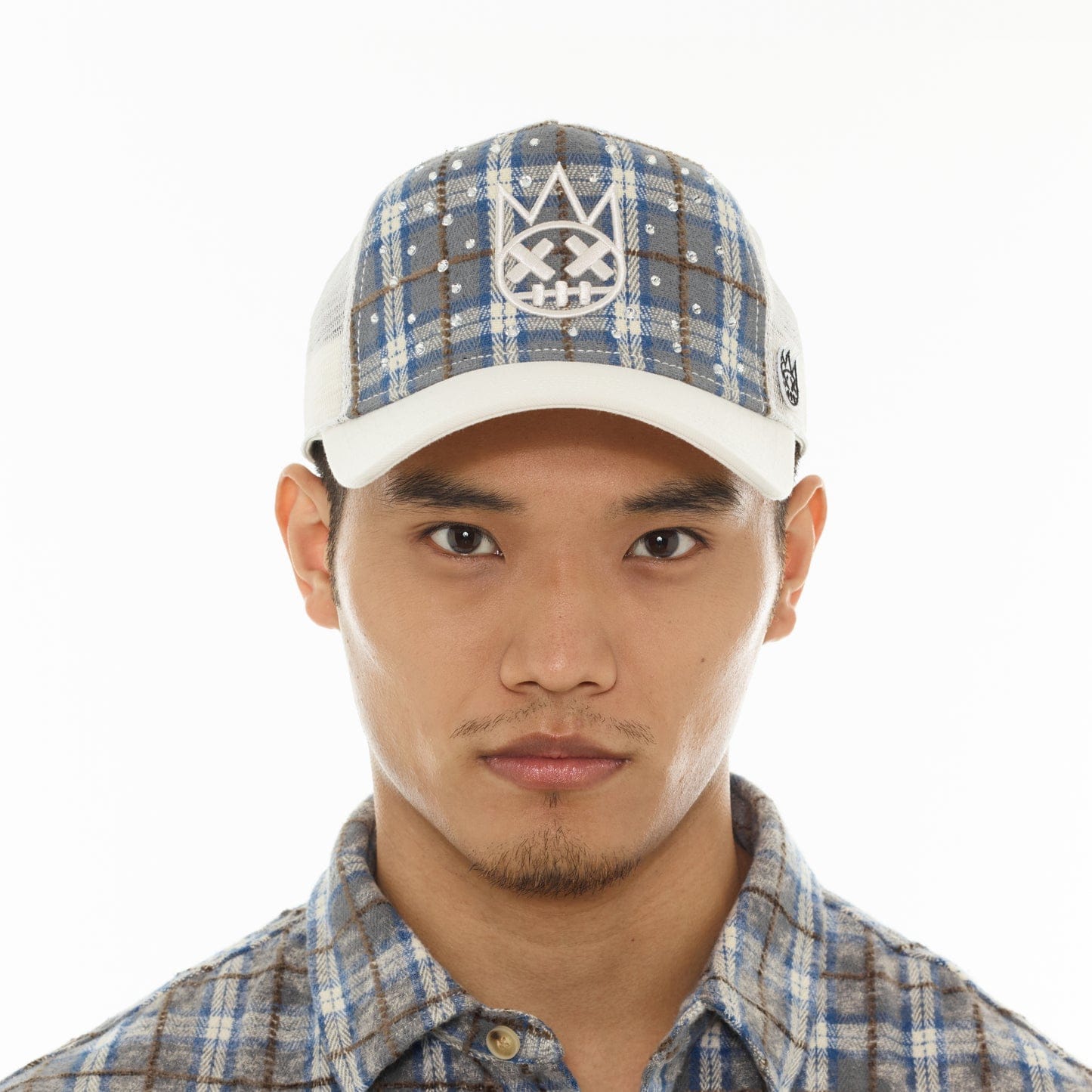 Cult of Individuality Hats Cult Blue Plaid Trucker Hat Cult Blue Plaid Trucker Hat