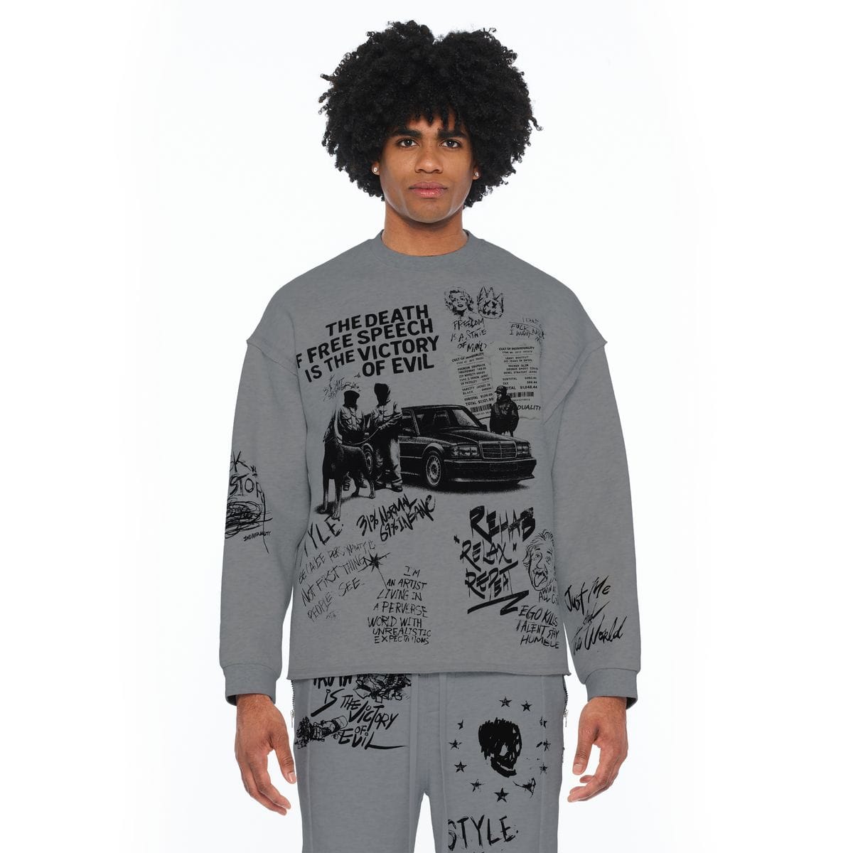 Heavyweight French sweatshirt by Cult of Individuality, 620 grams, showcasing the soft fabric and stylish design.
