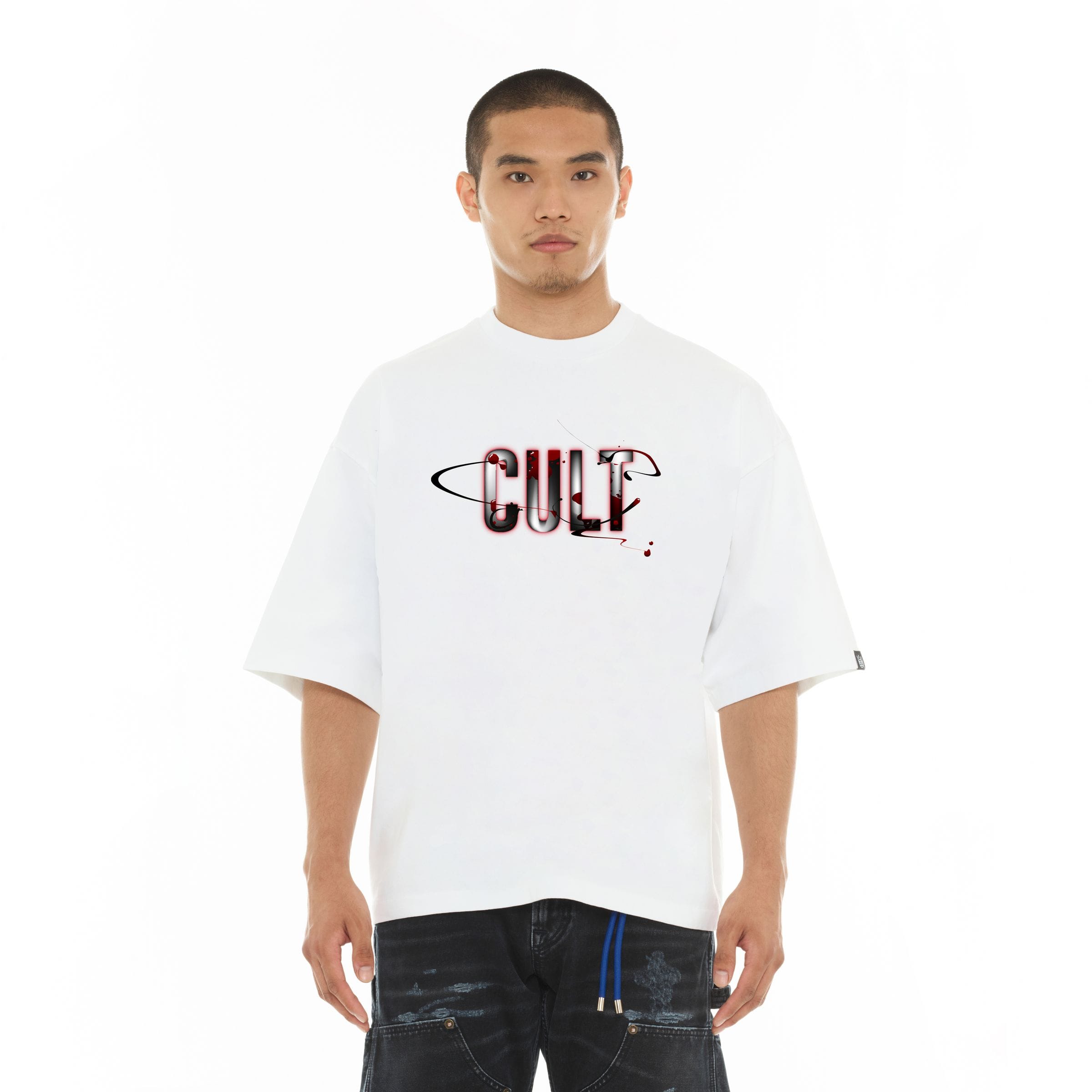 Cult of Individuality T-Shirts BOXY FIT SHORT SLEEVE CREW NECK TEE "BLOOD LOGO" BOXY FIT SHORT SLEEVE CREW NECK TEE "BLOOD LOGO"