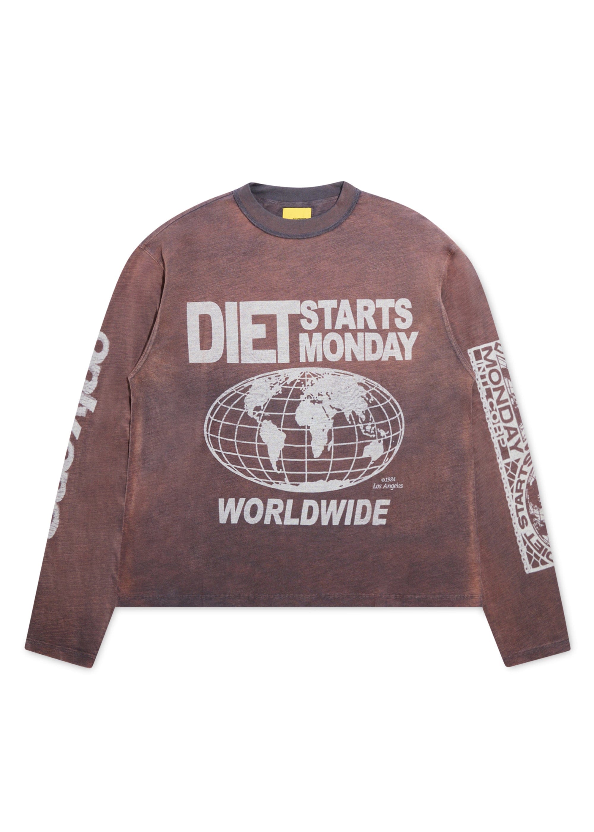 Diet Starts Monday T-Shirts Diet Starts Monday Worldwide Long Sleeve Tee Diet Starts Monday Worldwide Long Sleeve Tee