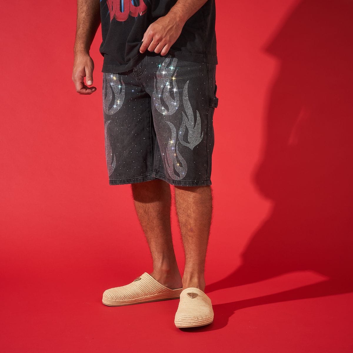 Duaa Shorts Duaa ''Thriving'' Flame Stone Denim Shorts Duaa ''Thriving'' Flame Stone Denim Shorts