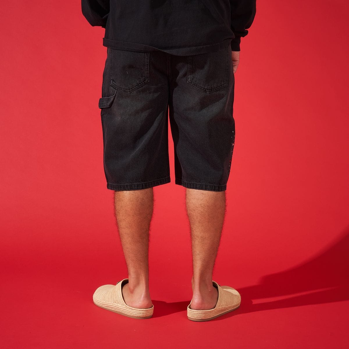 Duaa Shorts ''SUPPLICATION'' STONE BLACK DENIM SHORT ''SUPPLICATION'' STONE BLACK DENIM SHORT