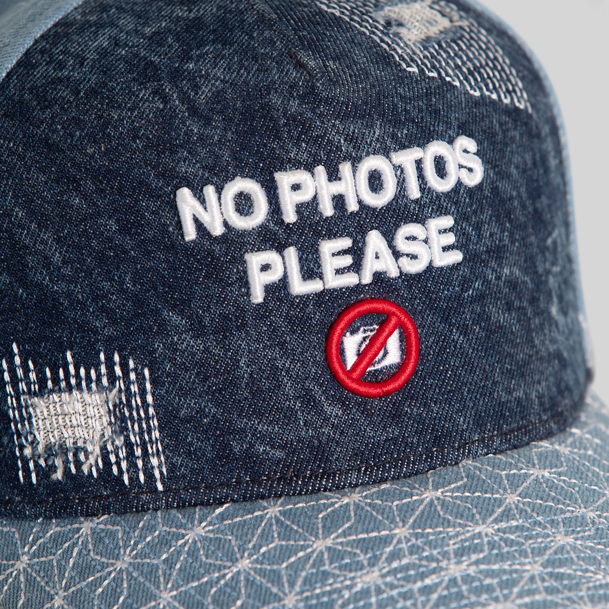 Field Grade Hats No Photos Sashiko Washed Denim Trucker No Photos Sashiko Washed Denim Trucker