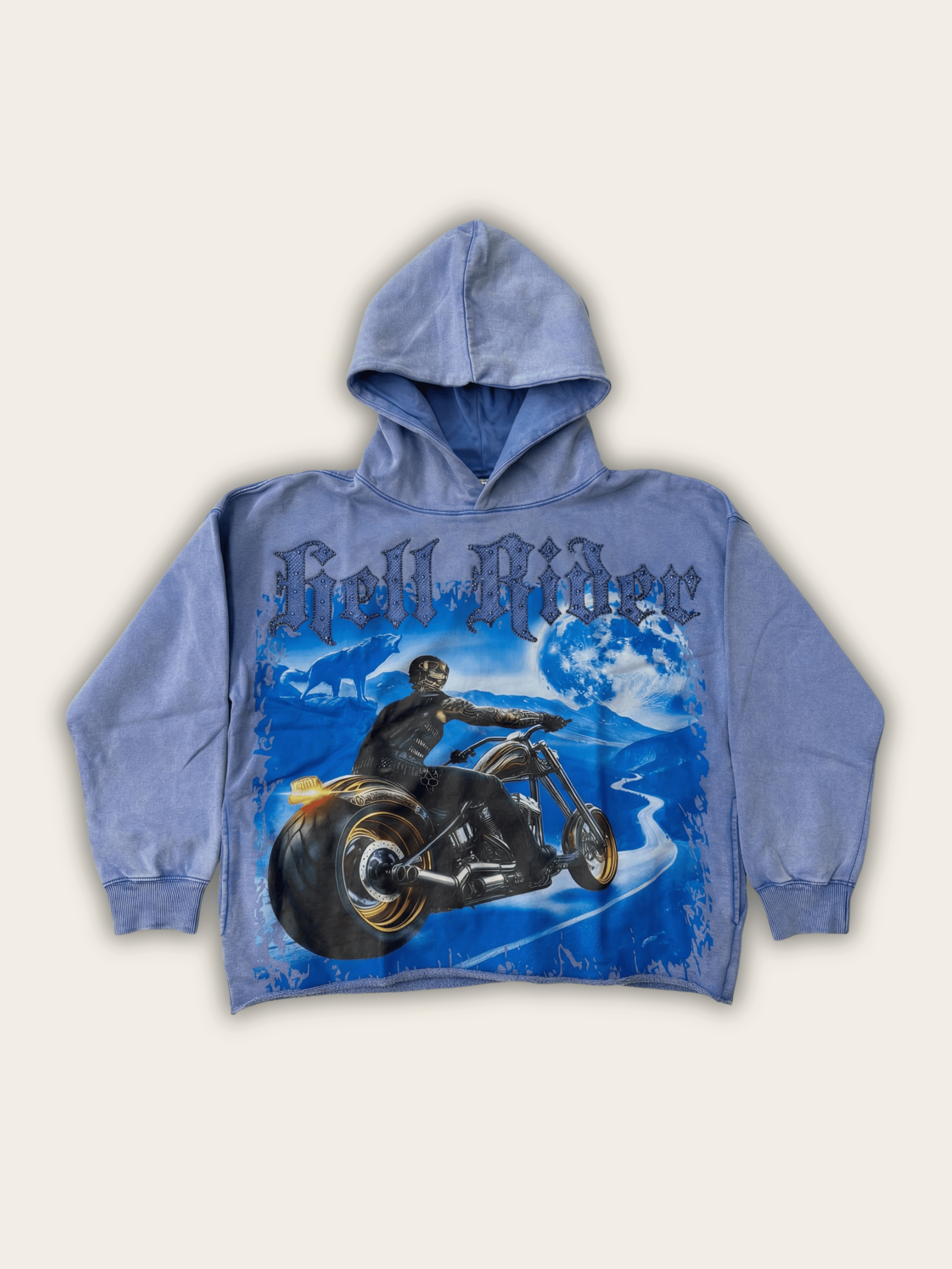 Focus Hoodies Focus Hell Rider Rhinestone Hoodie Focus Hell Rider Rhinestone Hoodie