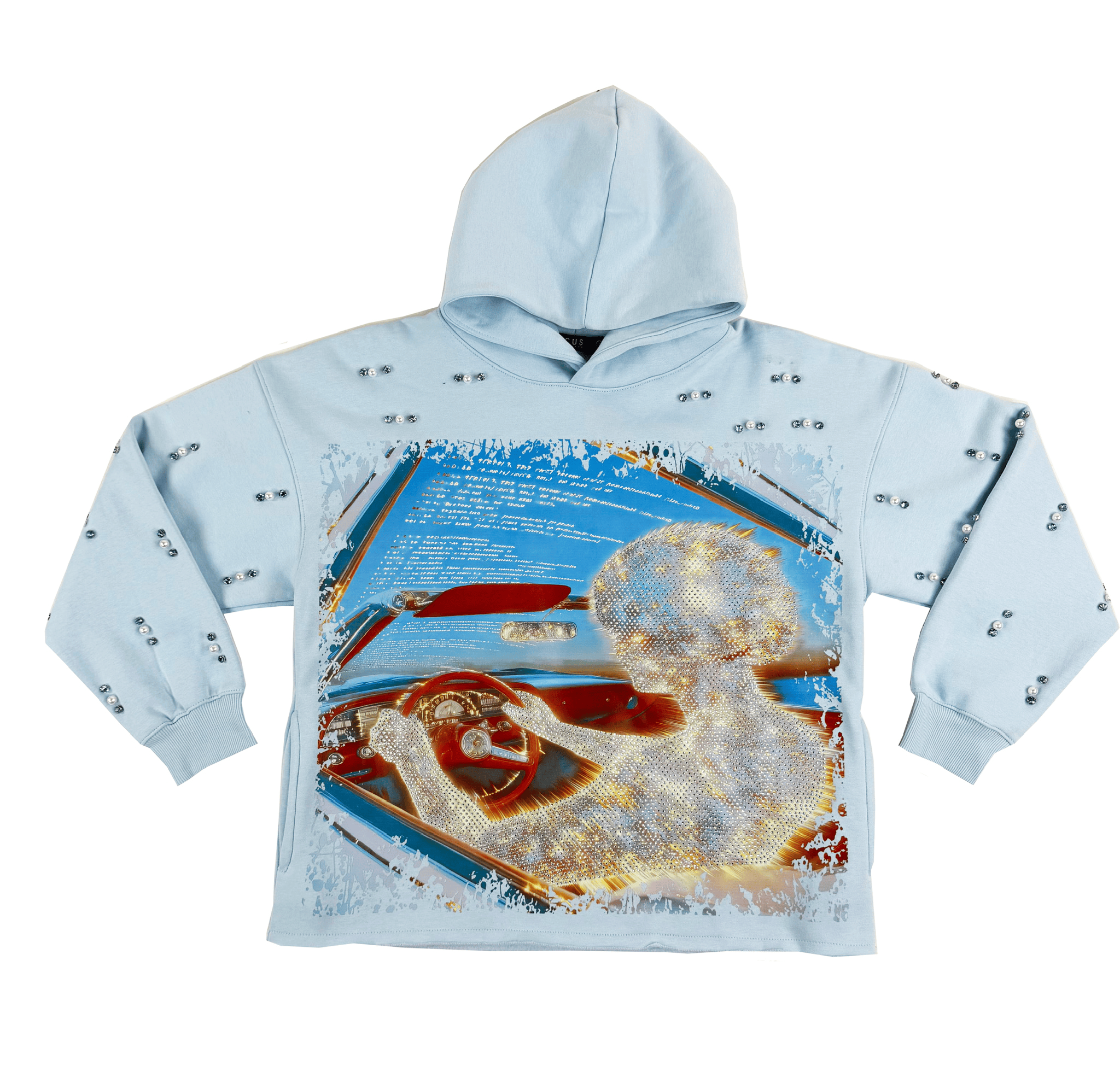 Focus Hoodies Focus Racer Pearl Rhinestone Hoodie Focus Racer Pearl Rhinestone Hoodie
