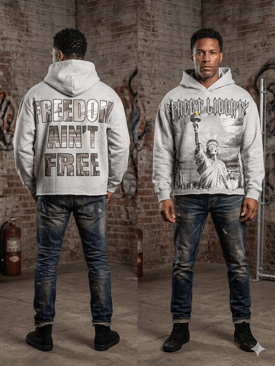 Focus Hoodies Focus Street Liberty Rhinestone Cropped Hoodie Focus Street Liberty Rhinestone Cropped Hoodie