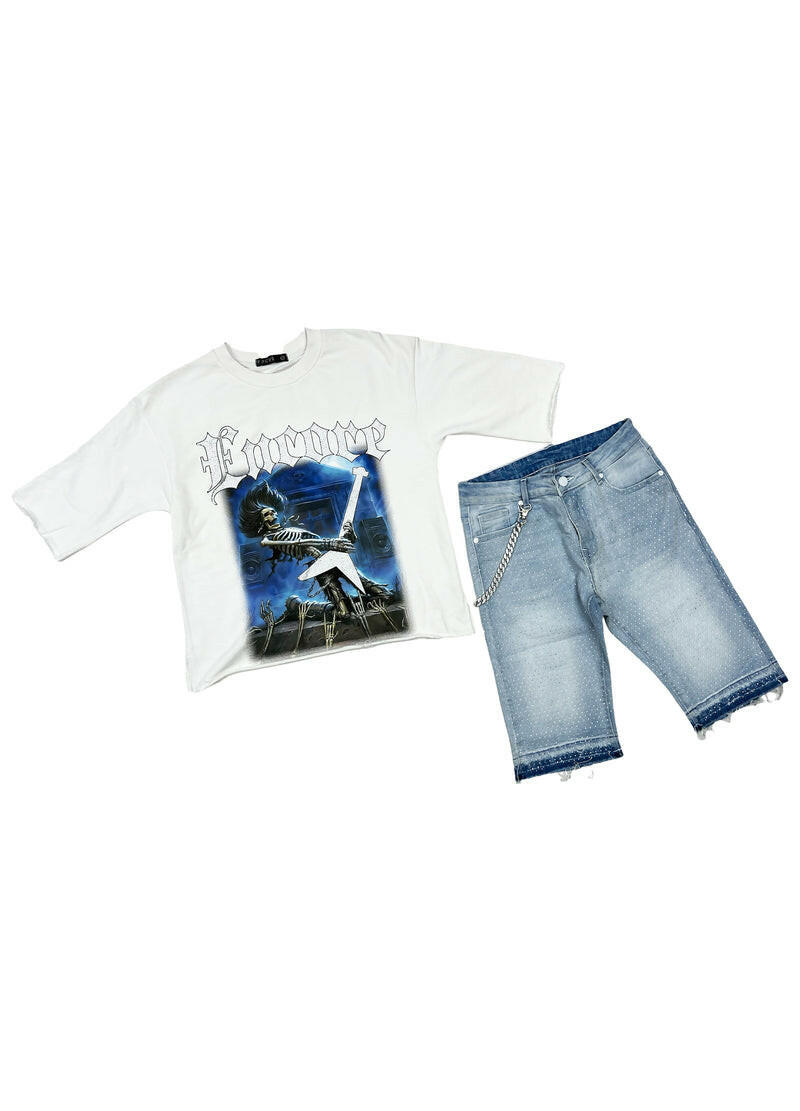 Focus Stone Jean Shorts