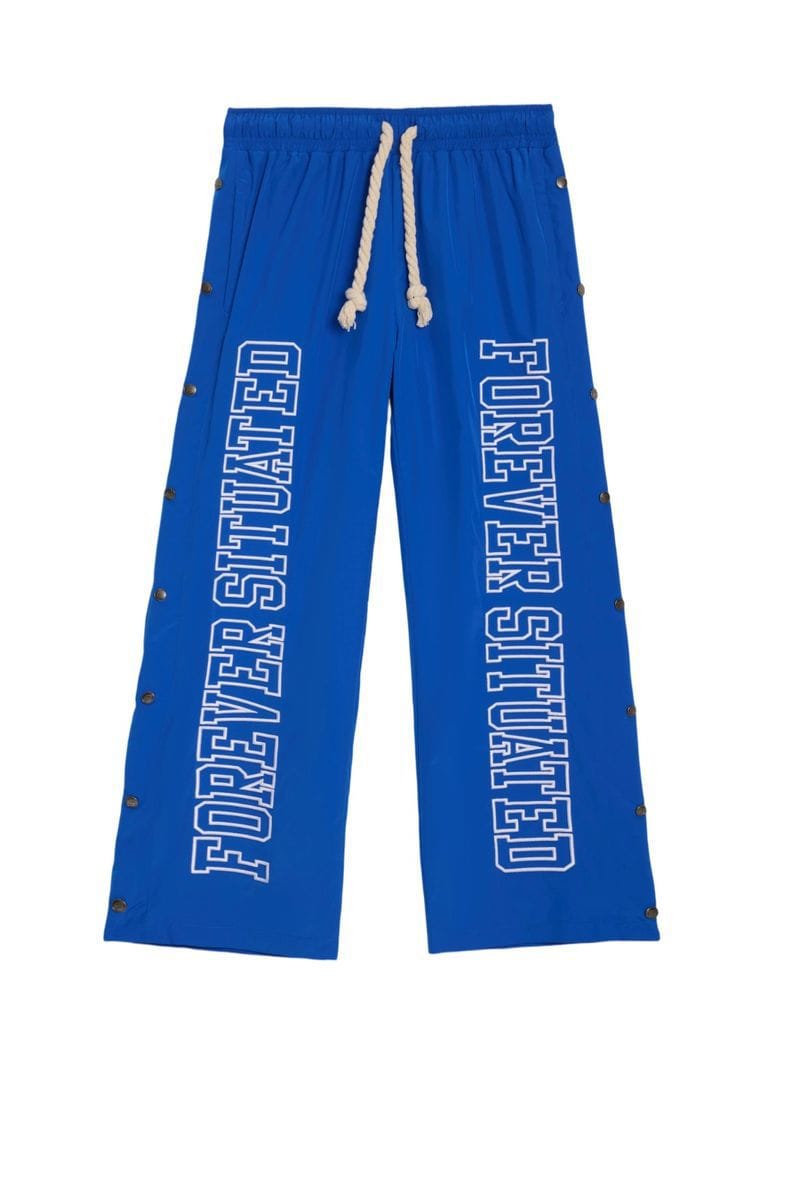 Forever Situated Pants Forever Situated Nylon Track Pant - Blue Forever Situated Nylon Track Pant - Blue