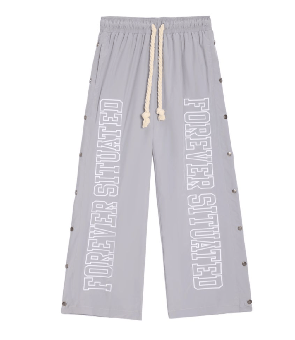 Forever Situated Pants Forever Situated Nylon Track Pant - Grey Forever Situated Nylon Track Pant - Grey