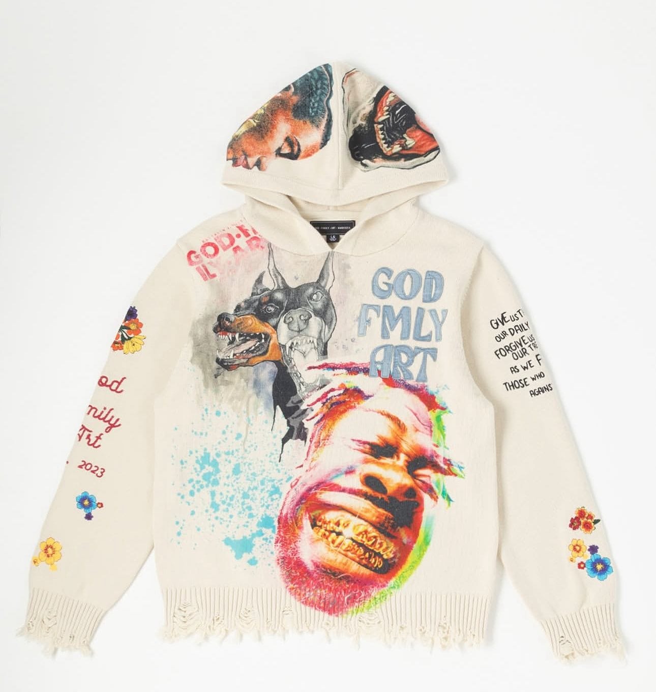 God Family Art Hoodies GFA Intermezzo Knitted Cream Hoodie GFA Intermezzo Knitted Cream Hoodie