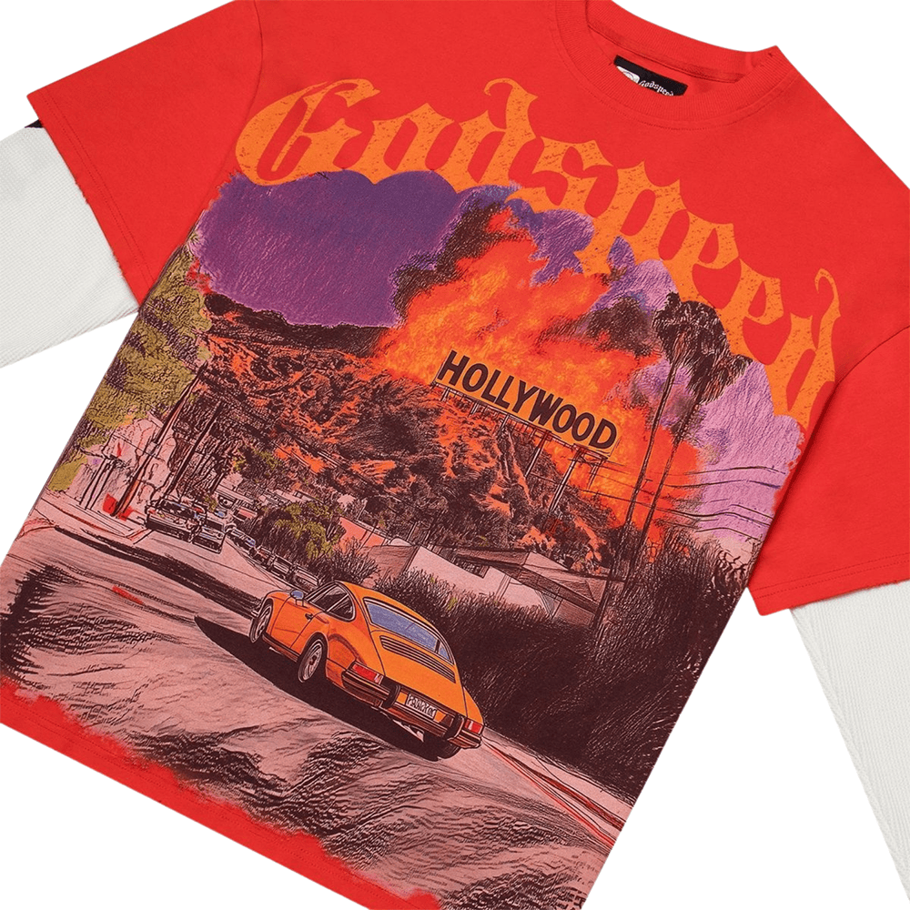 Godspeed T-Shirts Godspeed Los Scandalous Layered T-Shirt - Red Godspeed Los Scandalous Layered T-Shirt - Red