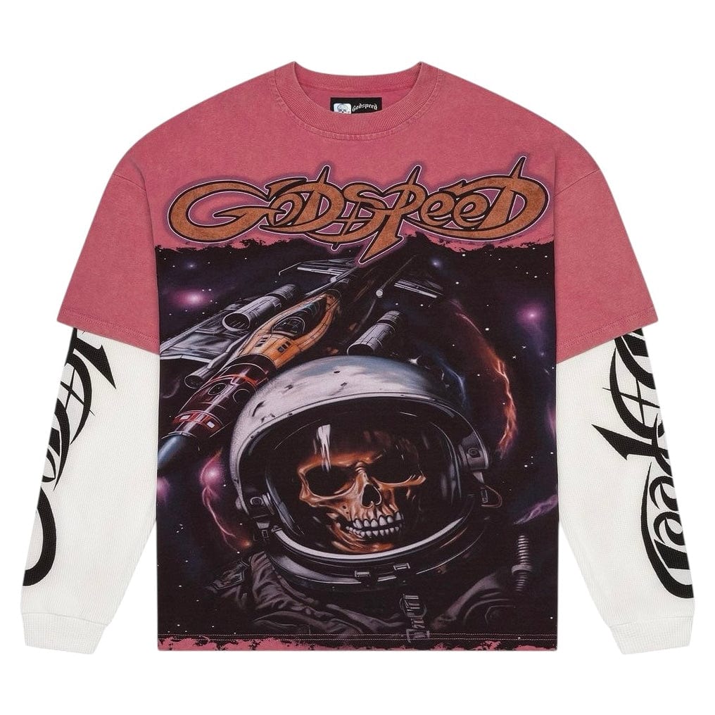 Godspeed T-Shirts GODSPEED SPACE TRAVELER LAYERED LS T SHIRT (PINK) GODSPEED SPACE TRAVELER LAYERED LS T SHIRT (PINK)