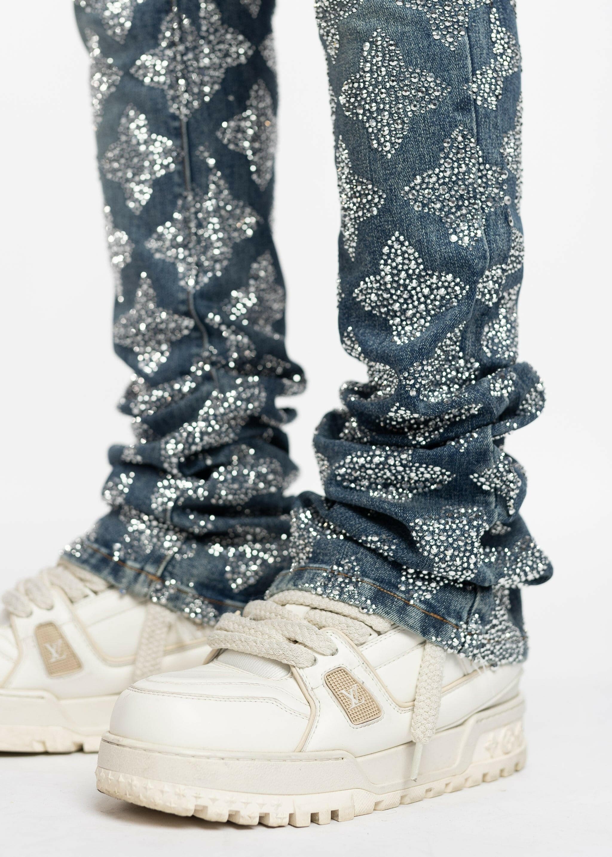 Guapi Guapi Vintage Blue Embellished Denim Guapi Vintage Blue Embellished Denim