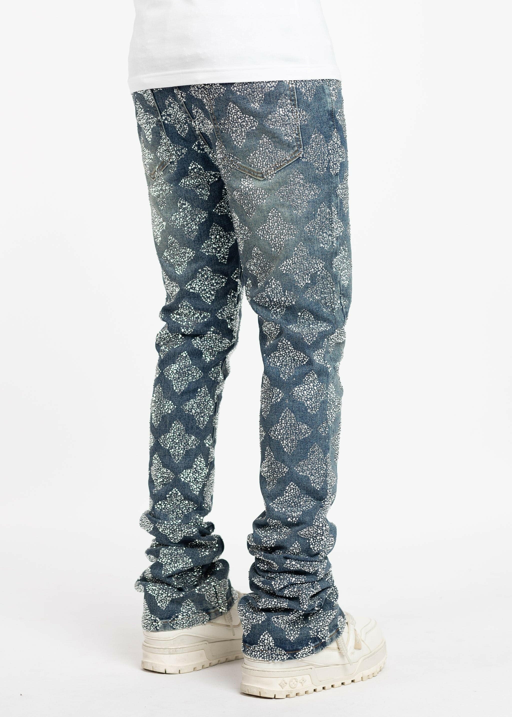Guapi Guapi Vintage Blue Embellished Denim Guapi Vintage Blue Embellished Denim
