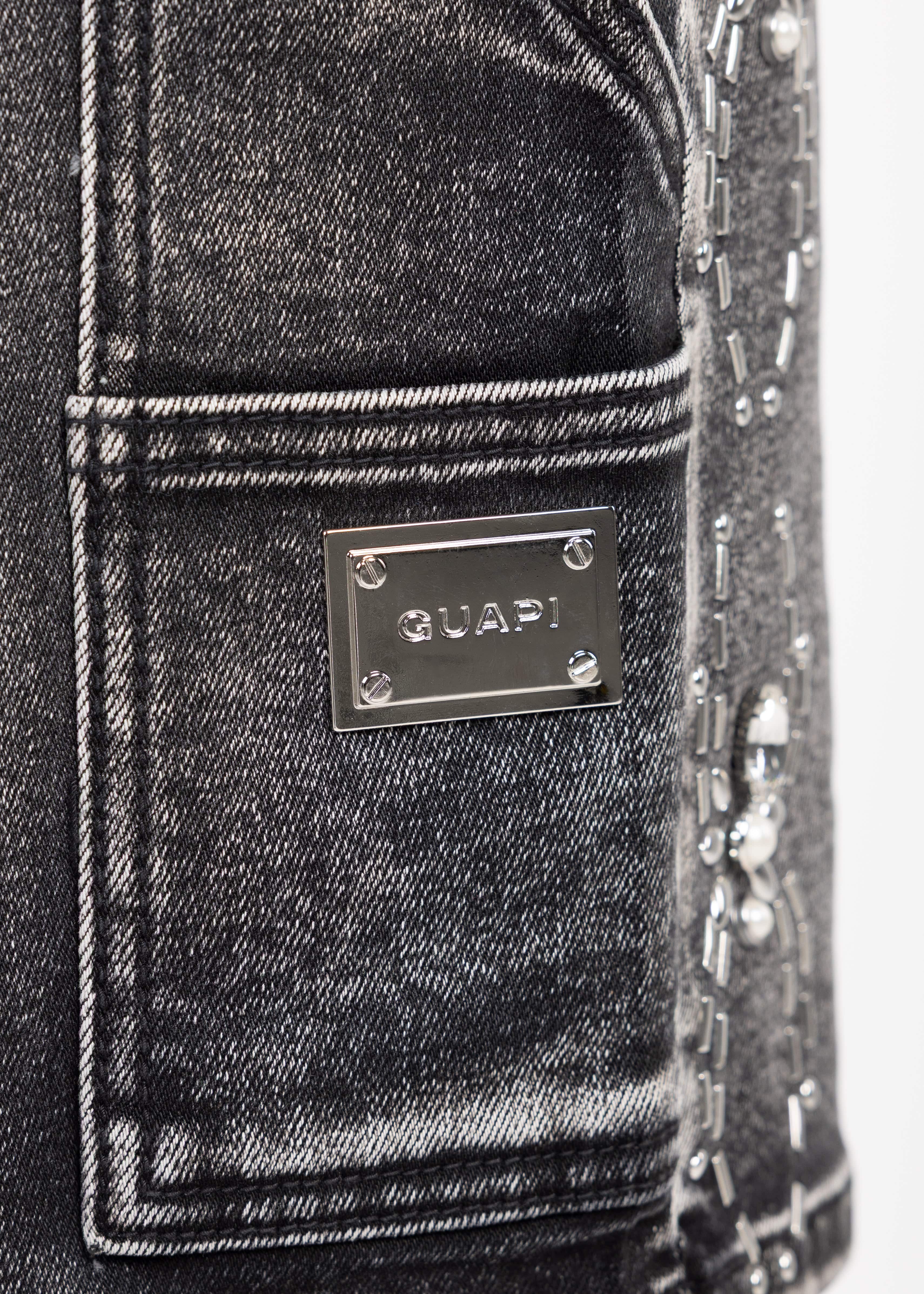 Guapi Shorts Guapi Obsidian Black Spider Denim Shorts Guapi Obsidian Black Spider Denim Shorts