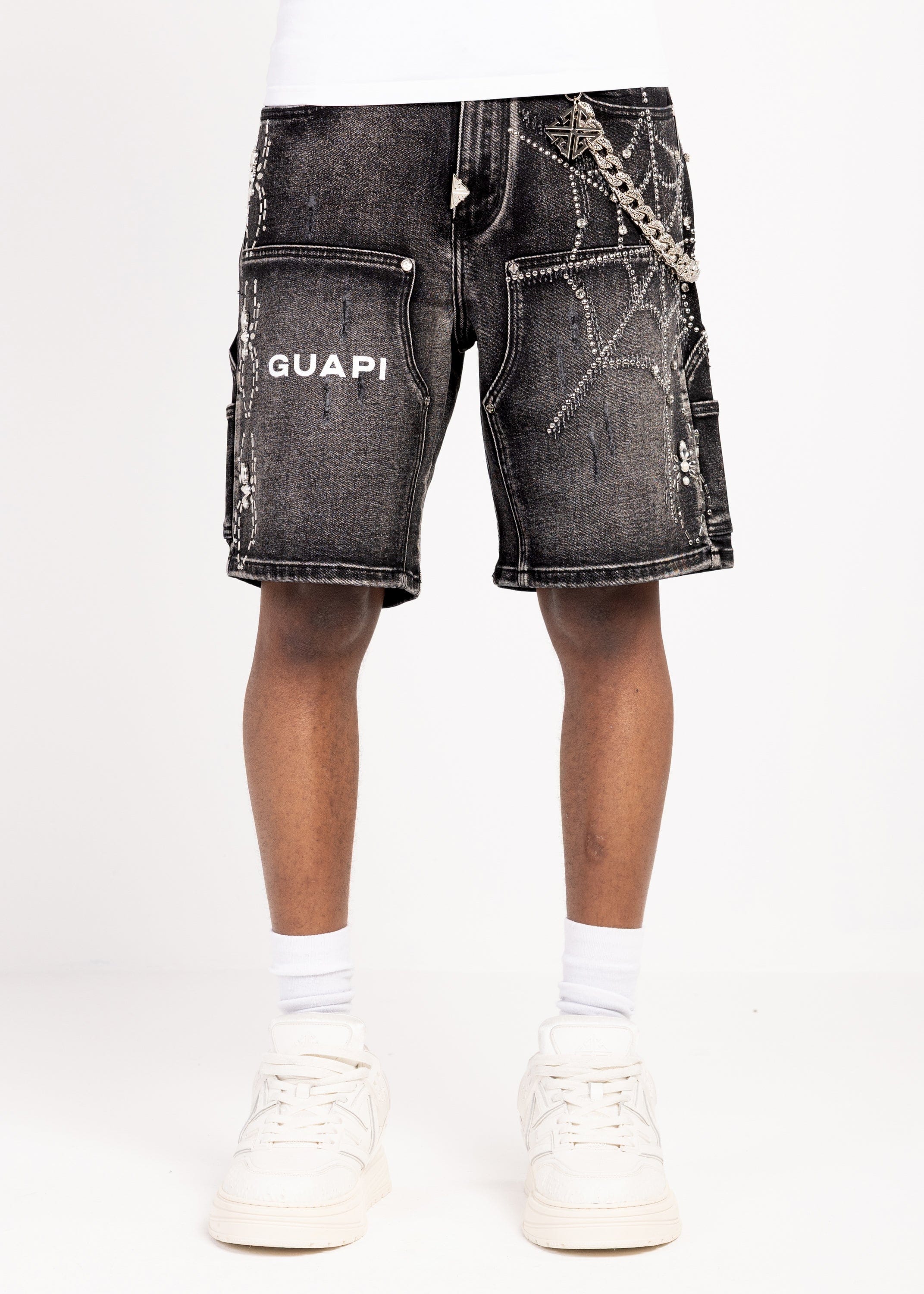 Guapi Shorts Guapi Obsidian Black Spider Denim Shorts Guapi Obsidian Black Spider Denim Shorts
