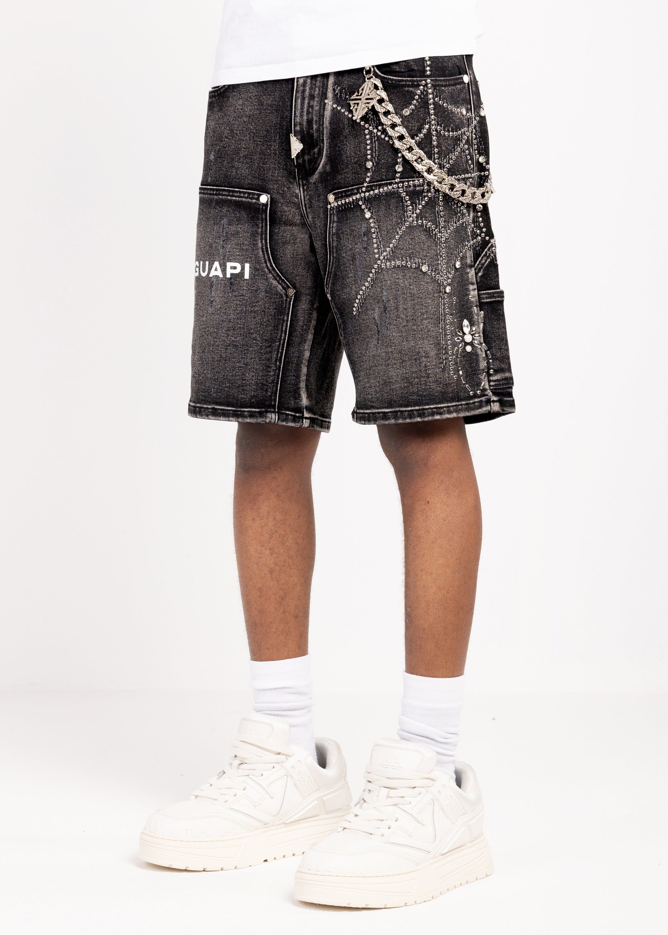 Guapi Shorts Guapi Obsidian Black Spider Denim Shorts Guapi Obsidian Black Spider Denim Shorts