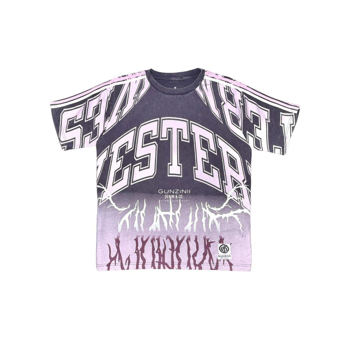 Gunzinii short sleeve jogger set with matching top and pants in casual style, displayed on a neutral background.