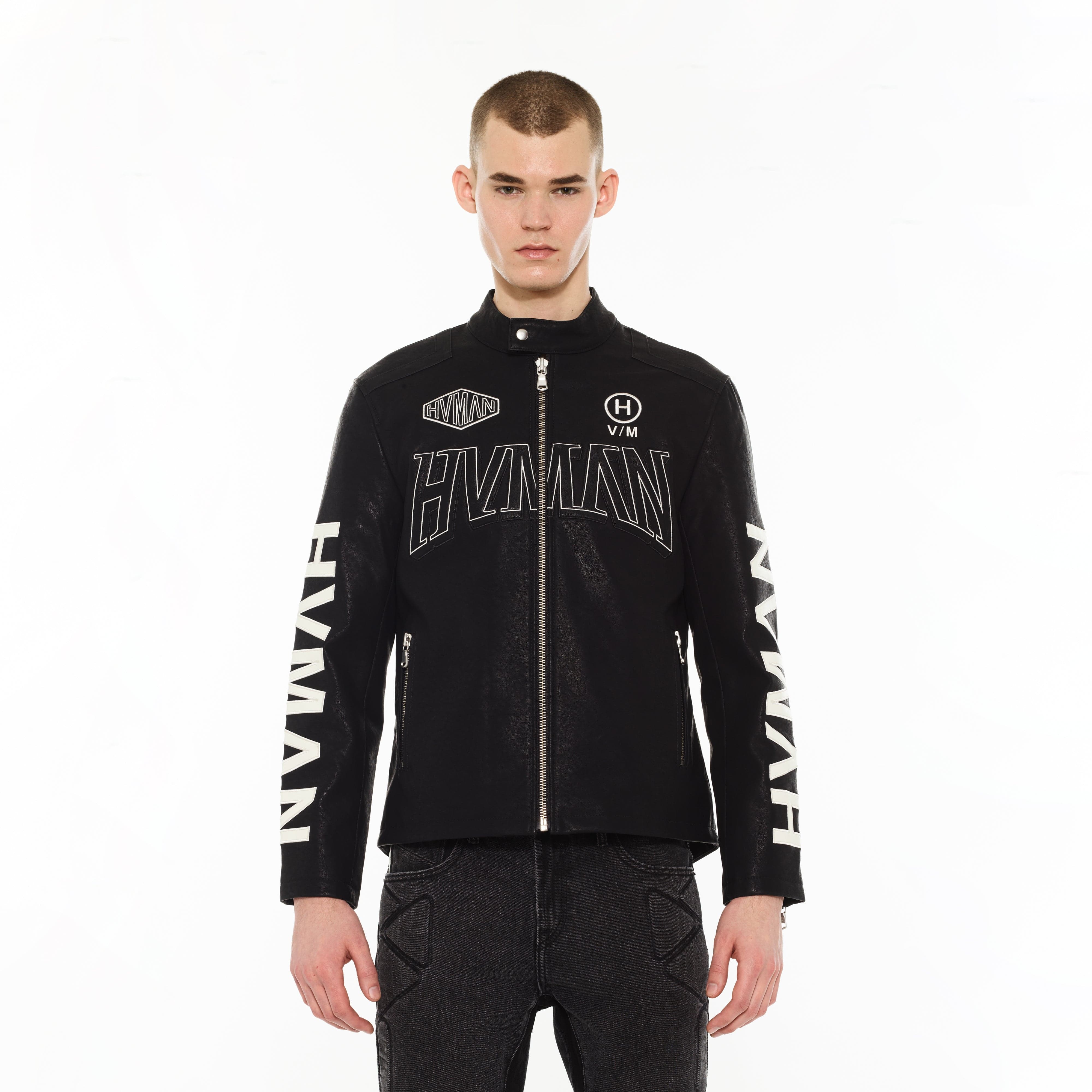 Hvman Jackets Hvman Cafe Racer Jacket in Black Hvman Cafe Racer Jacket in Black