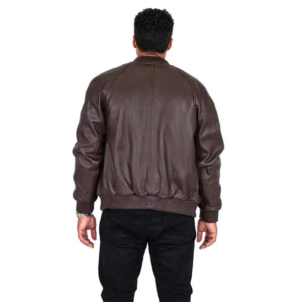 Jakewood Jackets Jakewood Genuine Lambskin Leather Baseball Varsity Brown Jacket Jakewood Genuine Lambskin Leather Baseball Varsity Brown Jacket