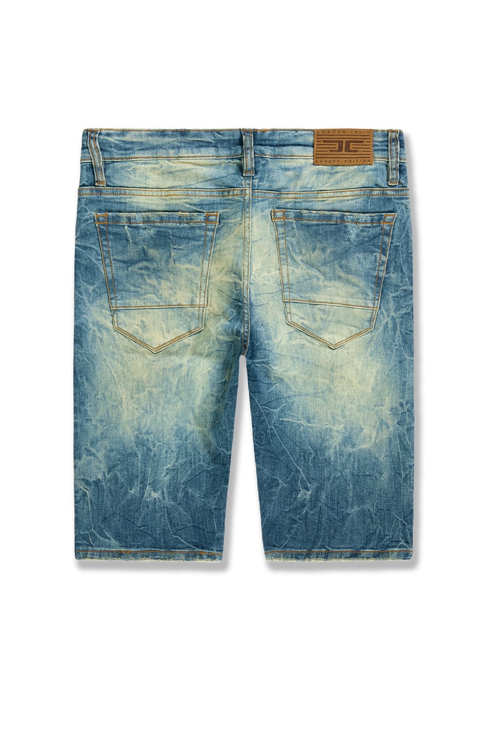 Jordan Craig OG Cascade Jean Shorts, casual denim shorts with a distressed finish and classic fit, shown in a multi-color style.