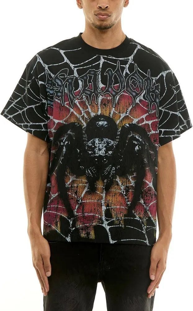 Black KDNK Shadow Tee T-shirt with a subtle shadow graphic on the front, displayed flat on a white background.