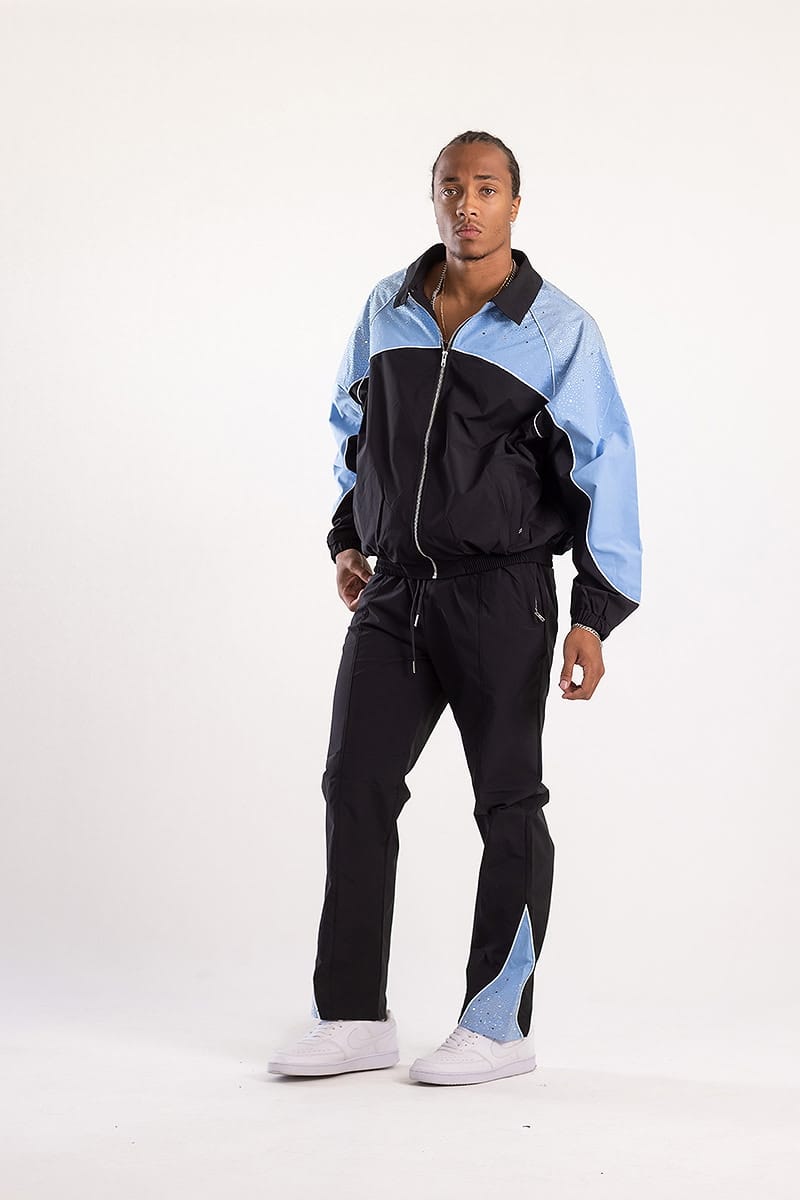 Kindred Sets Kindred Track Suit - Rhinestone Nylon Zip Up - Kindred Track Suit - Rhinestone Nylon Zip Up -