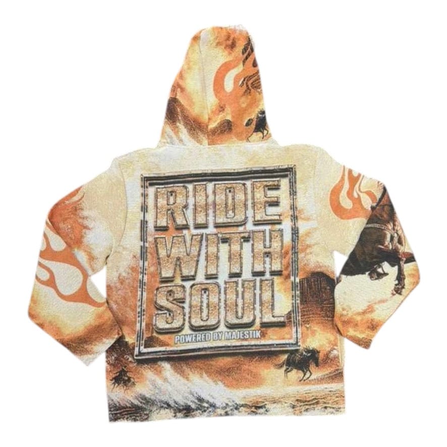 Majestik Hoodies Majestik Ride With Soul Tapestry Hoodie Majestik Ride With Soul Tapestry Hoodie