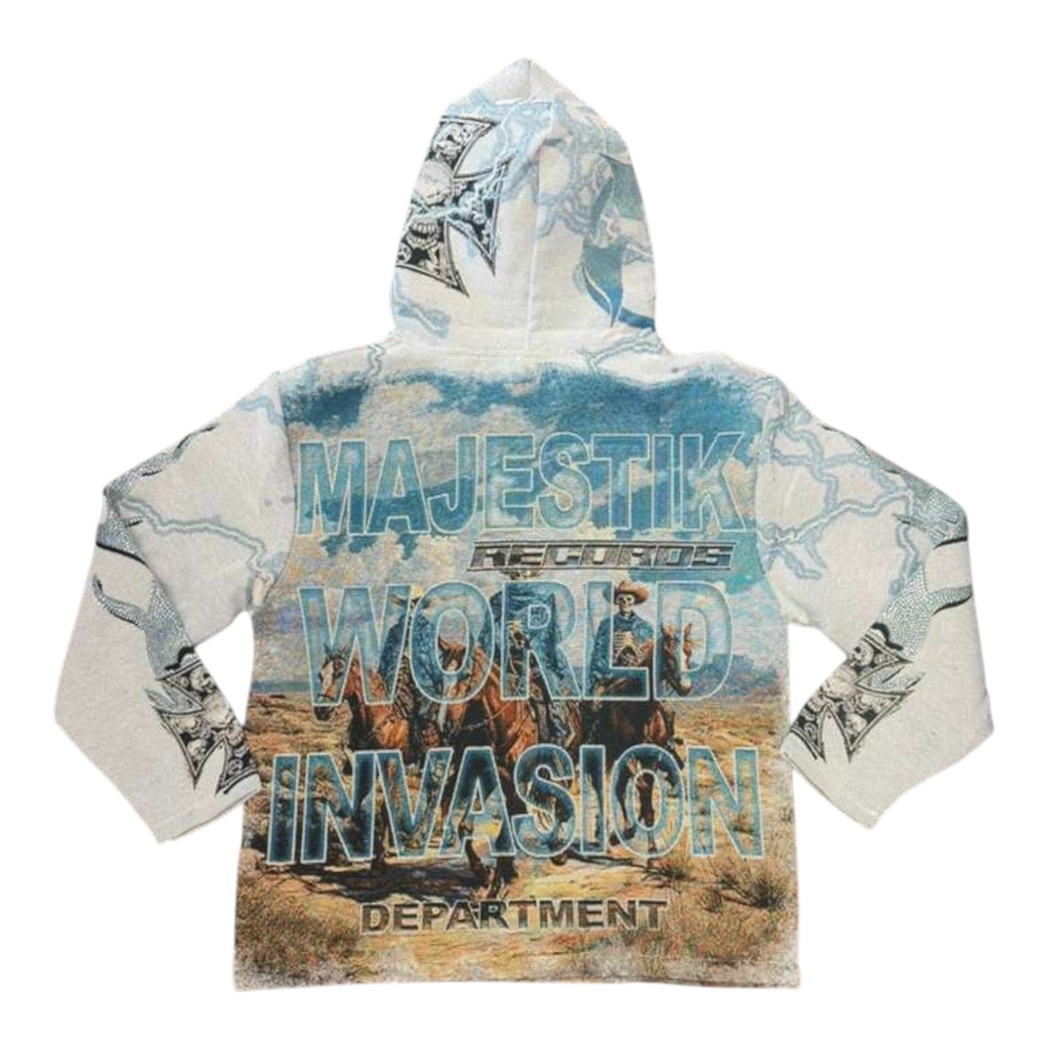 Majestik Hoodies Majestik World Invasion Tapestry Hoodie Majestik World Invasion Tapestry Hoodie