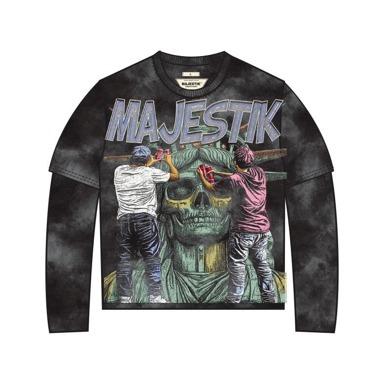 Majestik Jackets Majestik Dyed Twoffer Long Sleeve Thermal Tee Majestik Dyed Twoffer Long Sleeve Thermal Tee