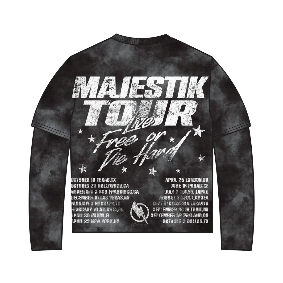 Majestik dyed twofer jacket with thermal lining, featuring a stylish layered design in a casual outdoor setting.