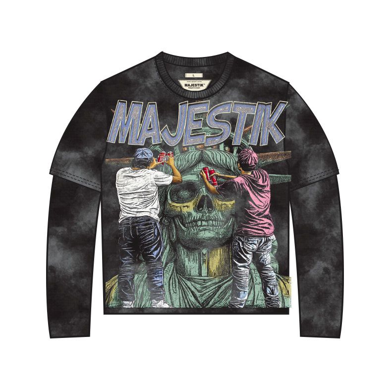 Majestik dyed twofer jacket with thermal lining, showcasing a stylish layered design and rich color.