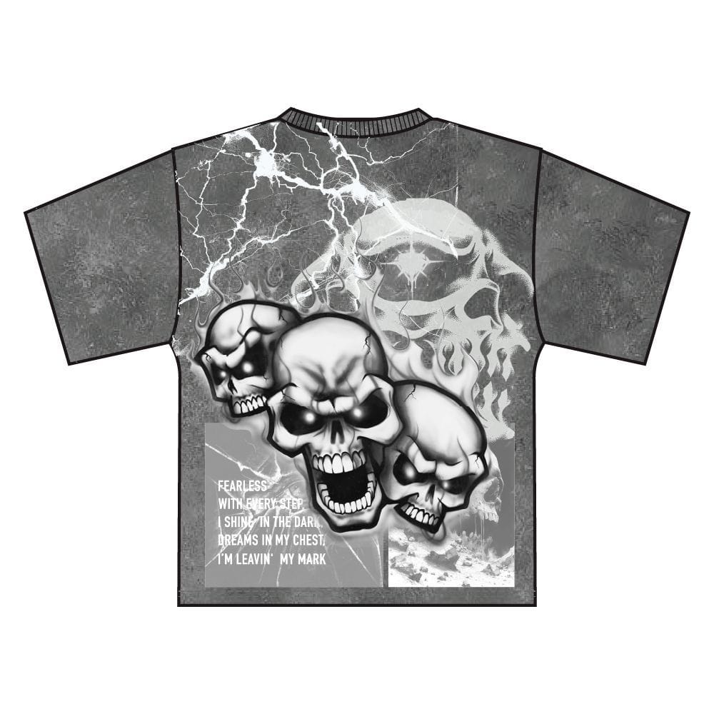 Majestik Skull Tapestry T-Shirt featuring a detailed skull graphic on soft fabric, casual fit, ideal for streetwear style.