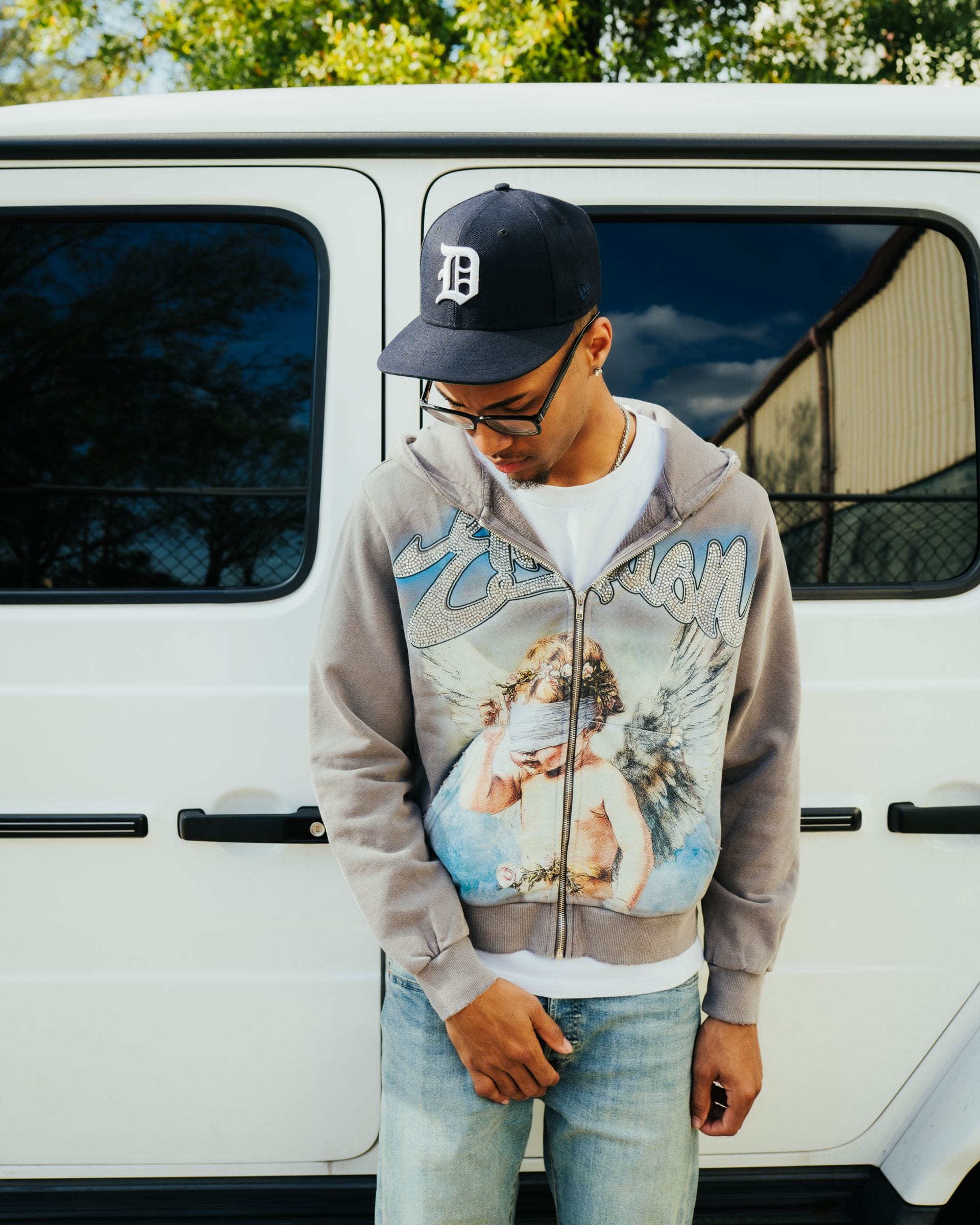 Mixed Emotions Hoodies Mixed emotion Grey Rhinestone Hoodie Mixed emotion Grey Rhinestone Hoodie