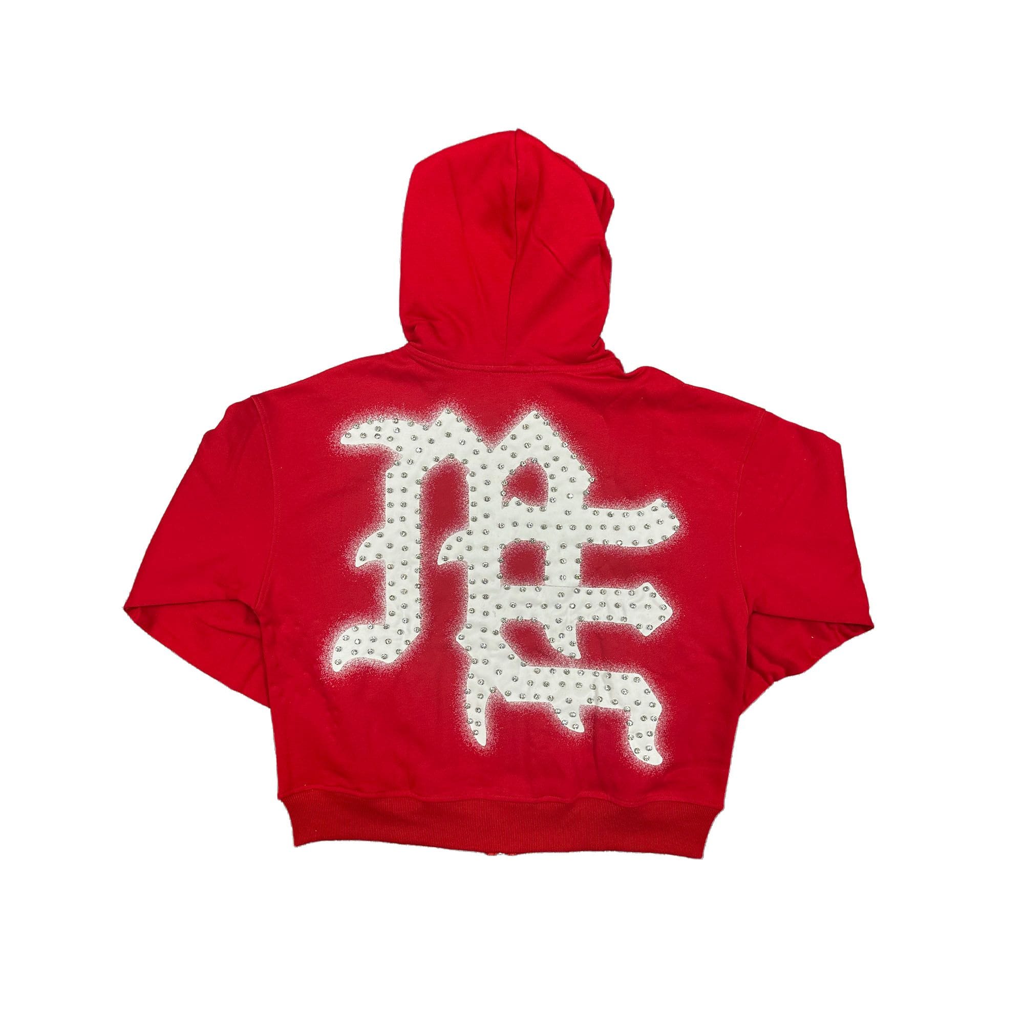 Mixed Emotions Hoodies Mixed Emotion Red ‘End’ Rhinestone hoodie Mixed Emotion Red ‘End’ Rhinestone hoodie