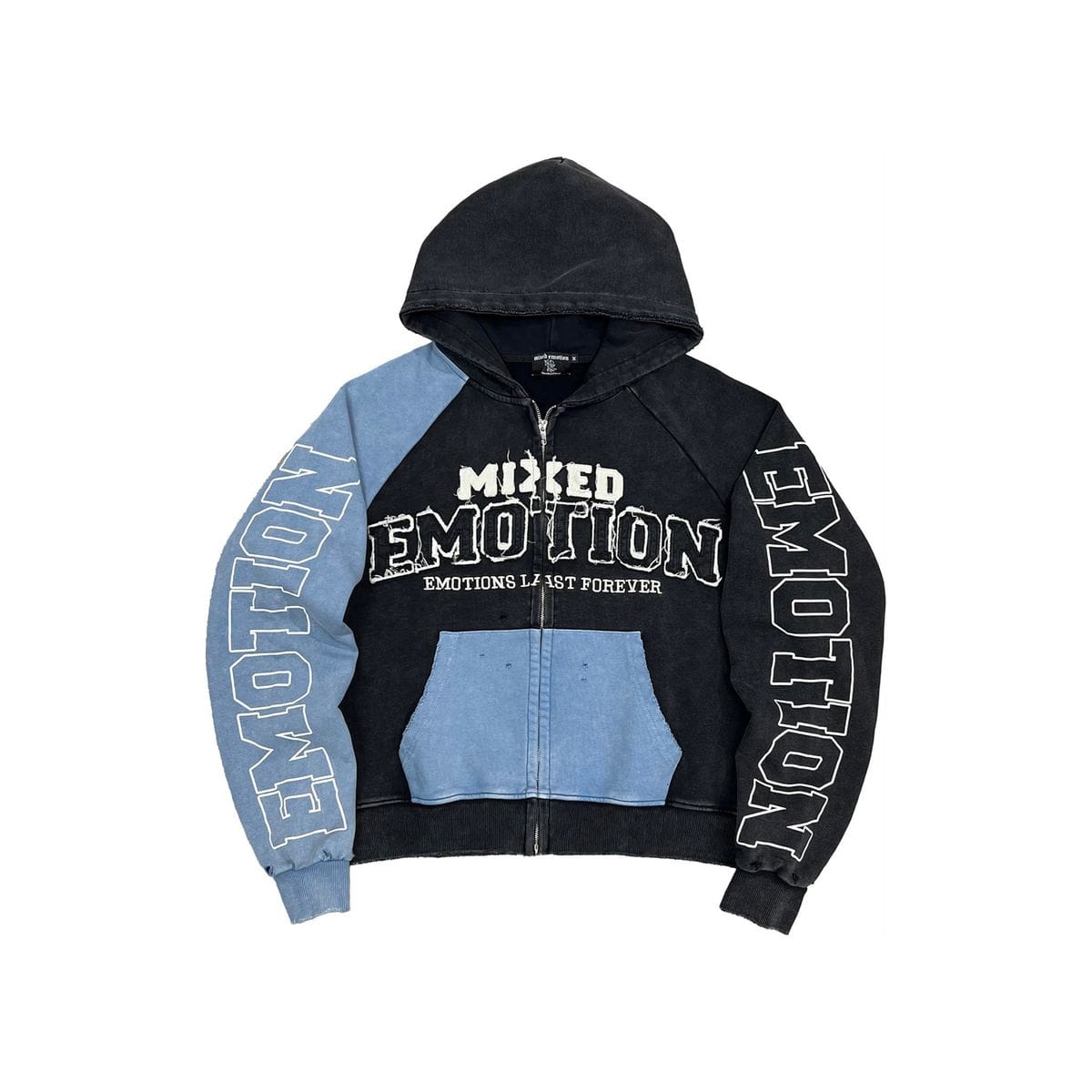 Mixed Emotions Hoodies Mixed Emotions Blue “Split Decision” Hoodie Mixed Emotions Blue “Split Decision” Hoodie