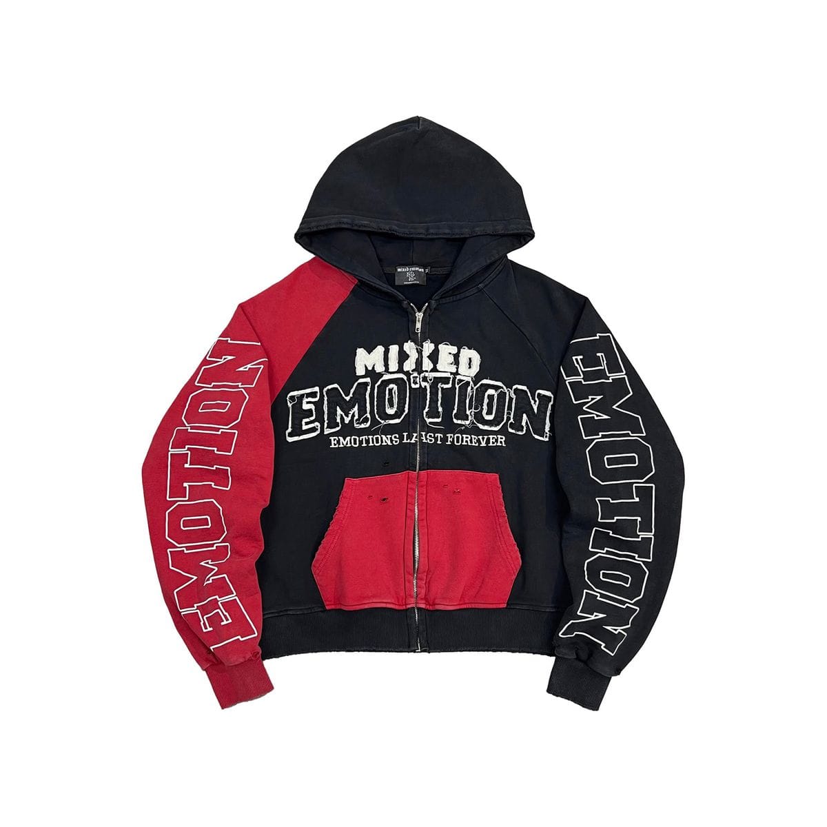 Mixed Emotions Hoodies Mixed Emotions Red “Split Decision” Hoodie Mixed Emotions Red “Split Decision” Hoodie