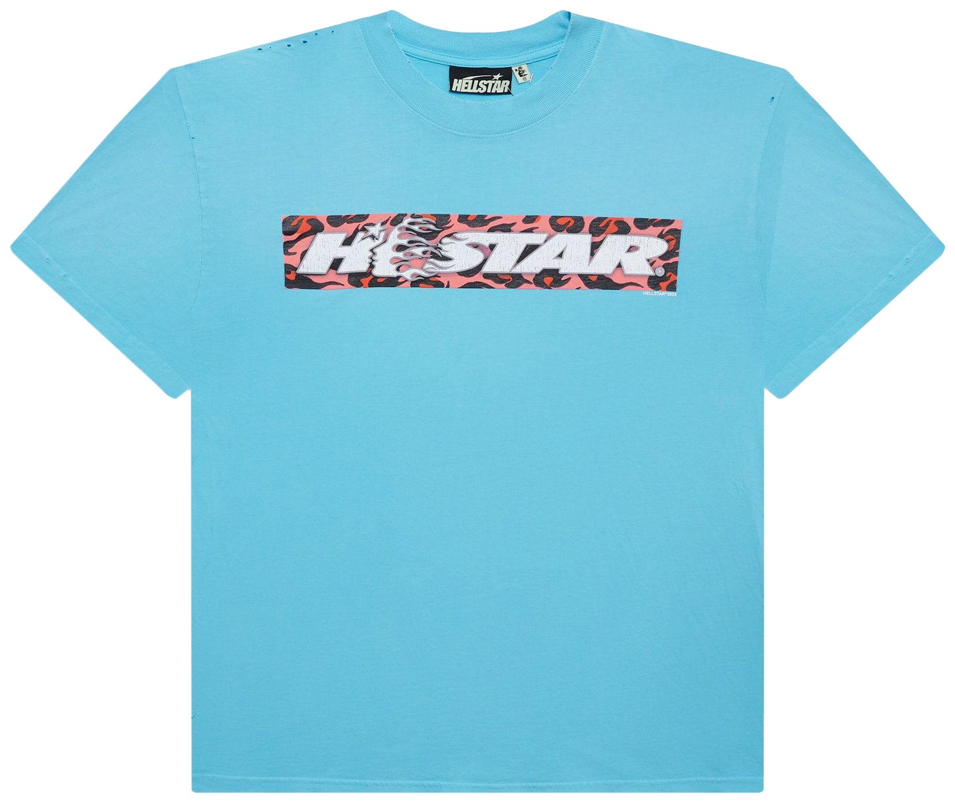 Hellstar Box Logo T-Shirt featuring a bold logo design on a casual black T-shirt, perfect for streetwear style.